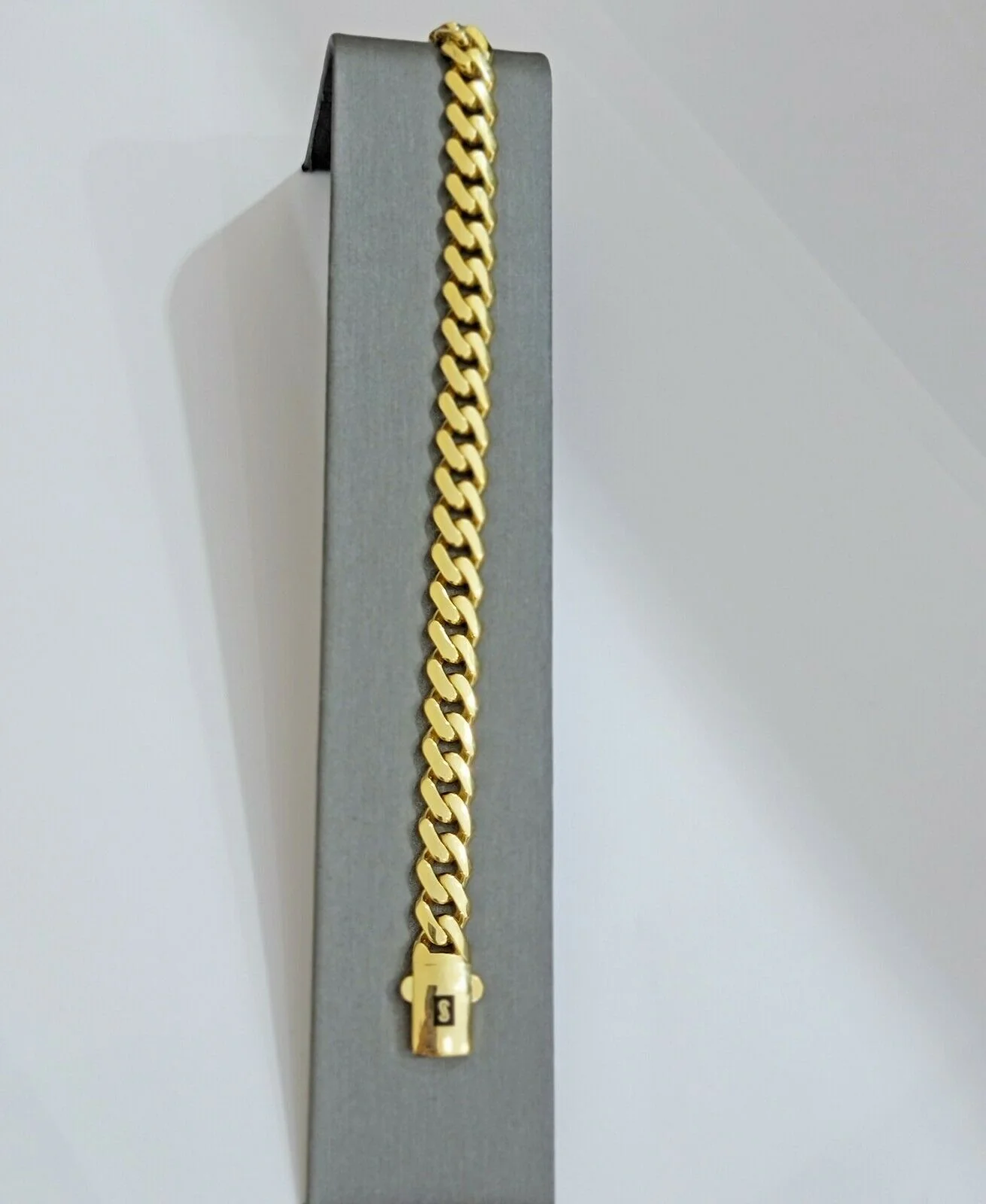 Real 10k Gold Bracelet Royal Miami Cuban Link 8.5mm 8.5Inch Moneco Box Lock,10kt - Image 6