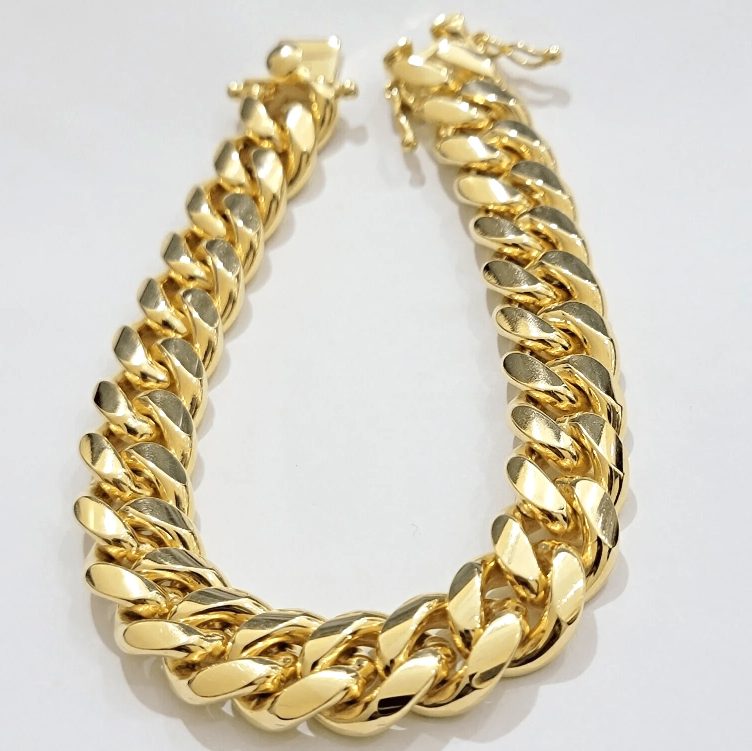 Real 10k Gold Bracelet Solid Miami Cuban Link 12mm 8" Inch Box Clasp , Mens 10KT - Image 2