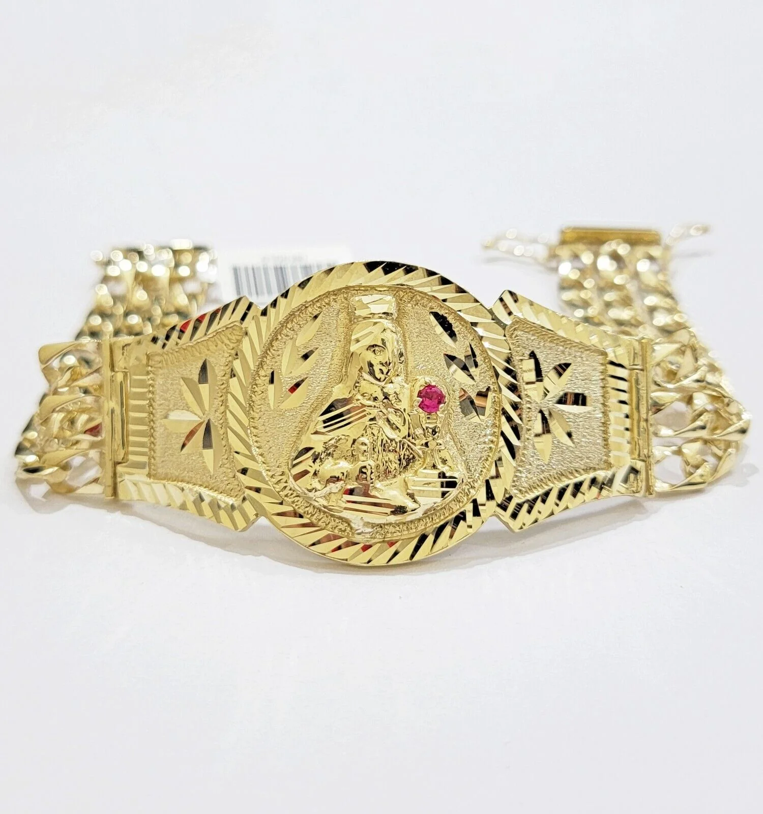 Real 10k Gold Bracelet Solid San barbara 8.25 Inch Cuban Link Box Lock, Pura oro - Image 6