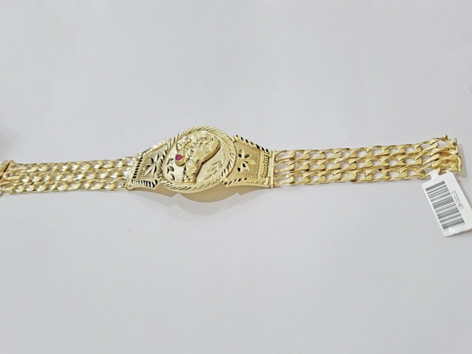 Real 10k Gold Bracelet Solid San barbara 8 Inches Cuban Link Box Lock, Pura oro - Image 6