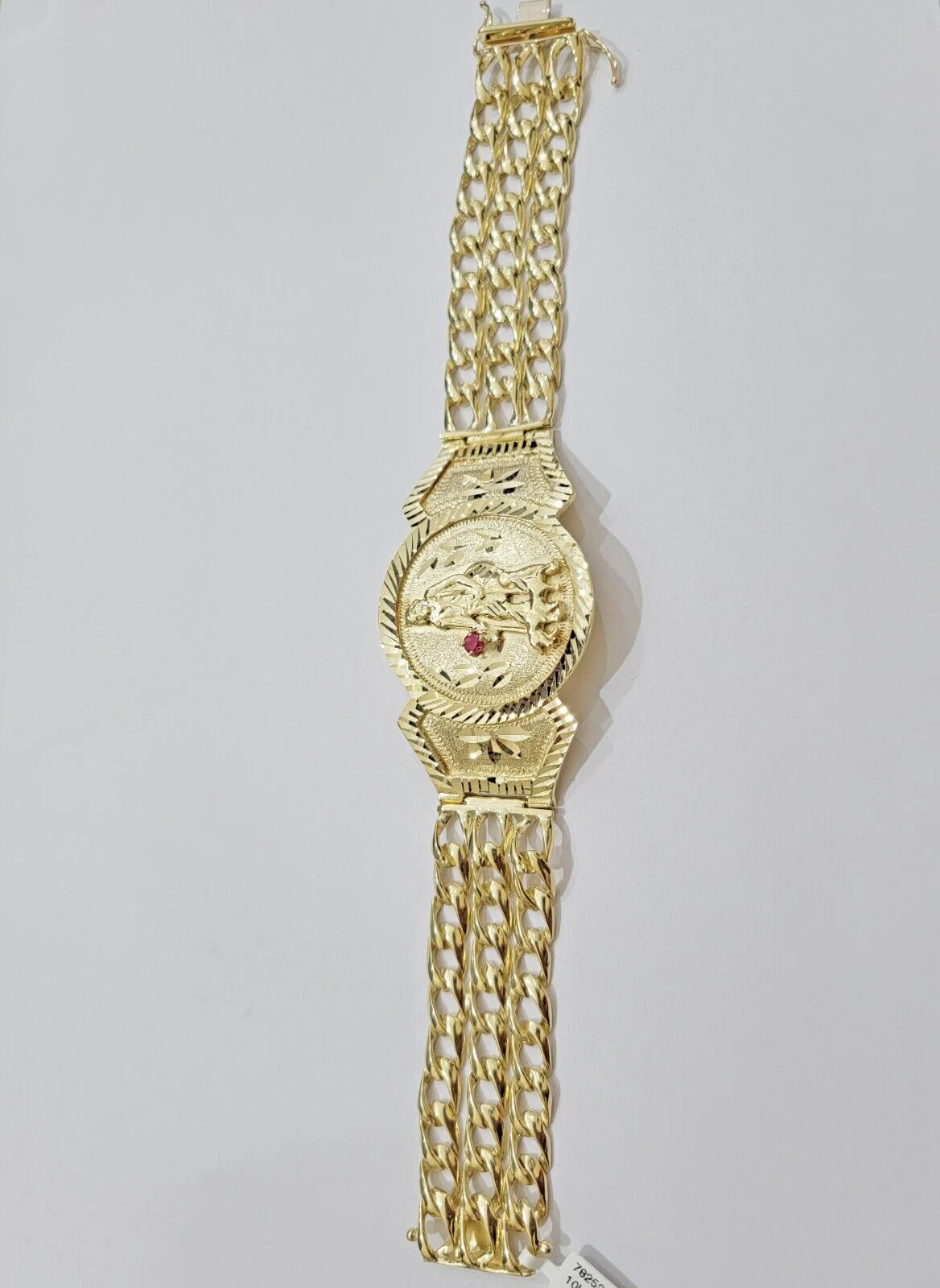 Real 10k Gold Bracelet Solid San Lazarus 9 Inches Cuban Link Pura oro , lázaro - Image 7