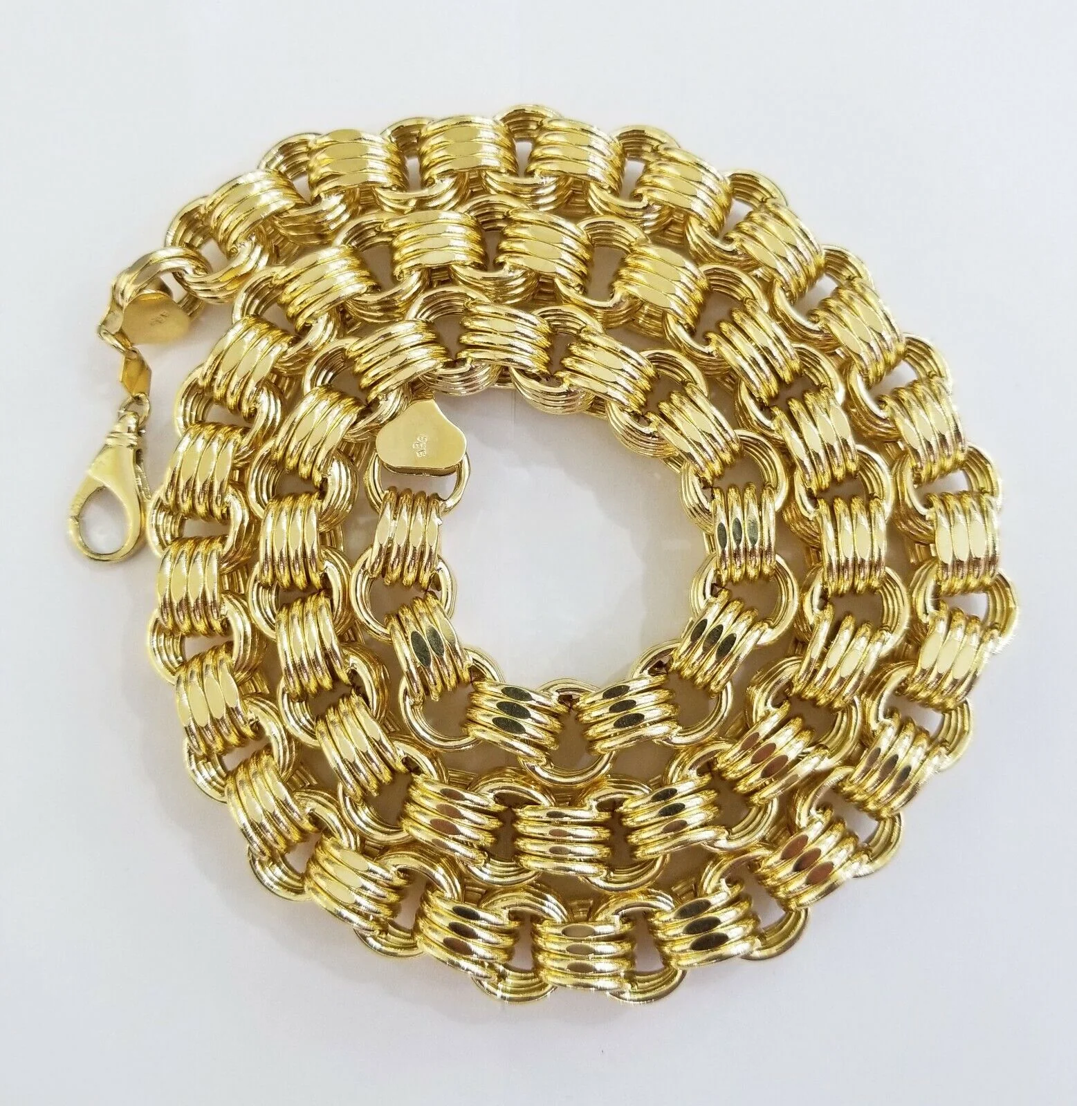 Real 10k Gold Byzantine Chain 11mm 26" Inch Men's yellow gold necklace 10kt - Image 8