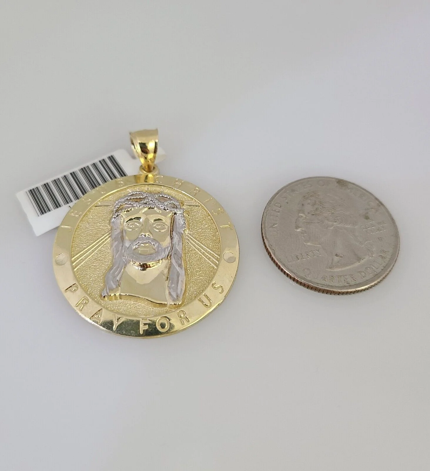 Real 10k Gold Byzantine Chain Jesus Charm Pendant SET 3mm 28 Inch Mens Necklace - Image 6