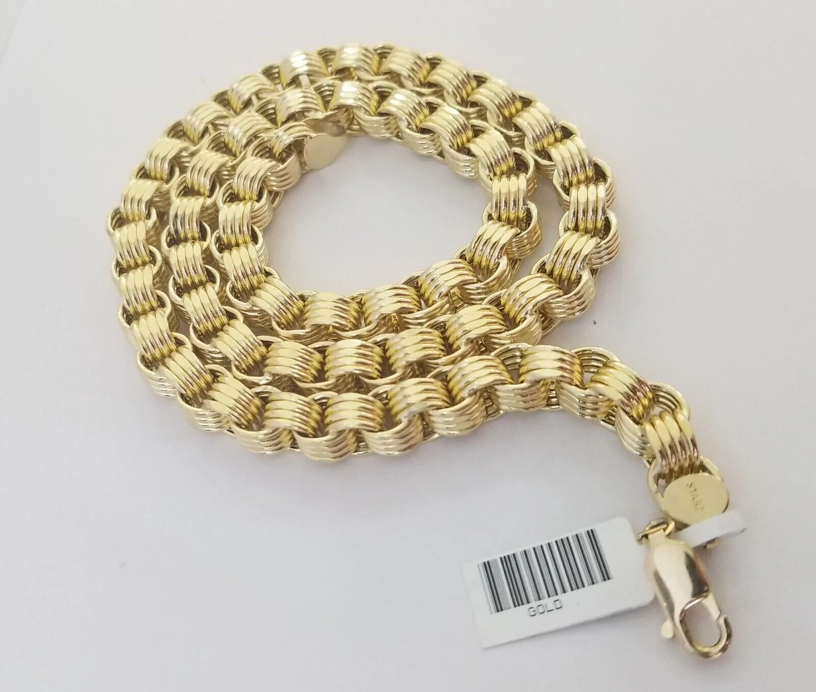 Real 10k Gold Byzantine Chain Mens necklace 8.5 mm 22" Inch 10kt yellow gold - Image 5