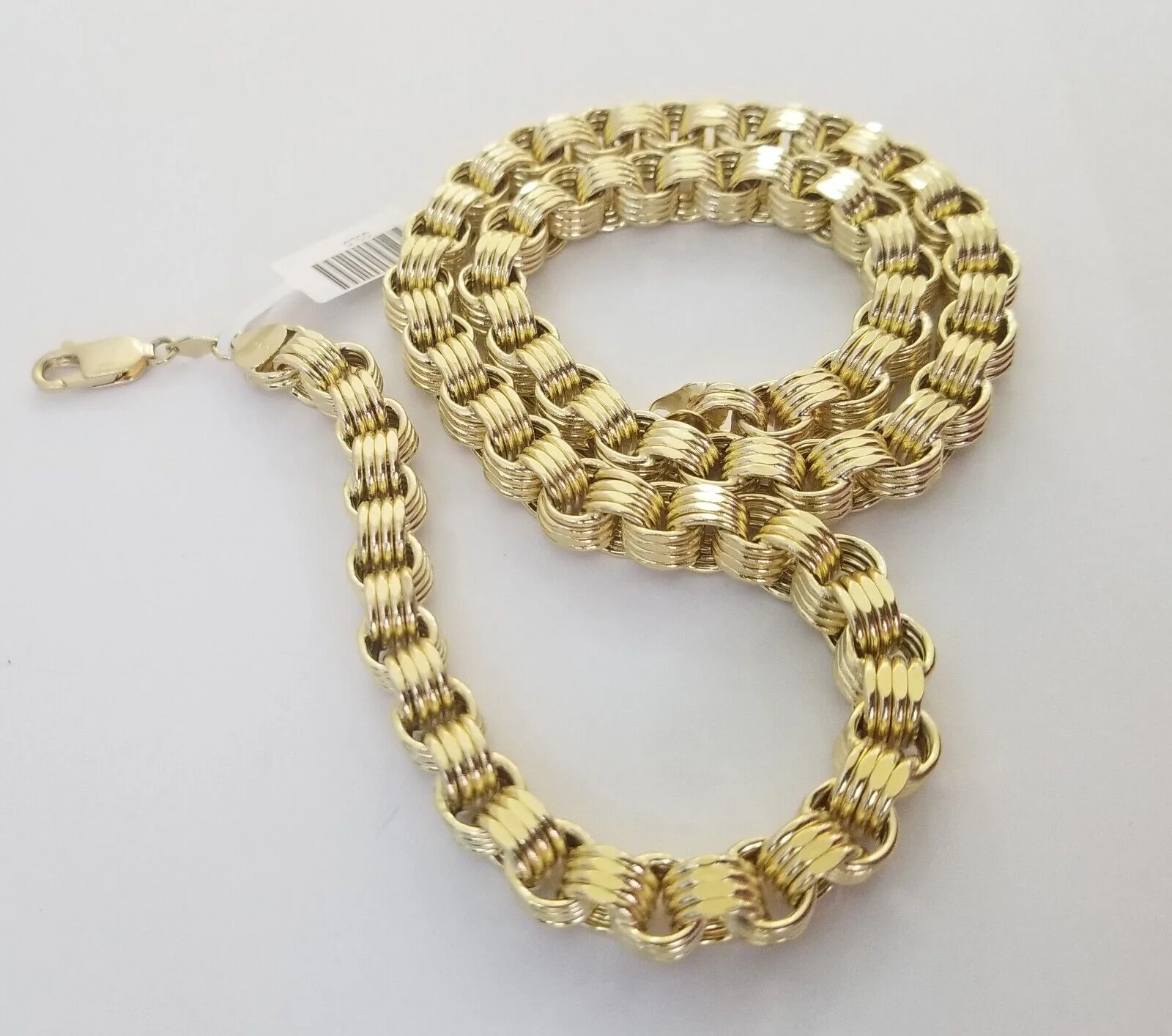 Real 10k Gold Byzantine Chain Mens necklace 8.5 mm 22" Inch 10kt yellow gold - Image 6