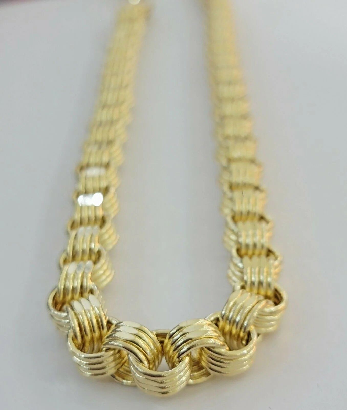 Real 10k Gold Byzantine Chain Necklace 8mm 30" Long 10kt Yellow Gold,Thick shiny - Image 7