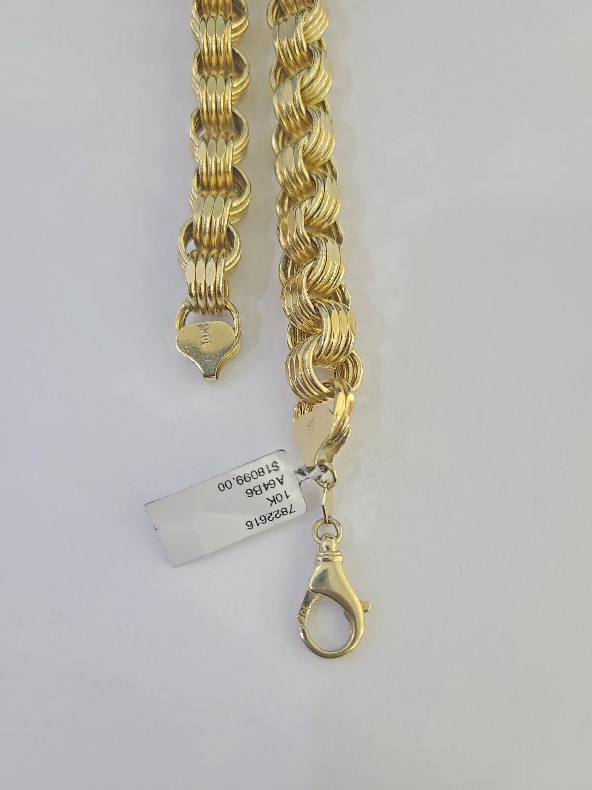 REAL 10k Gold Byzantine Chain Necklace Lobster Clasp 10mm 20"22" 24" 26" 28" 30" - Image 3