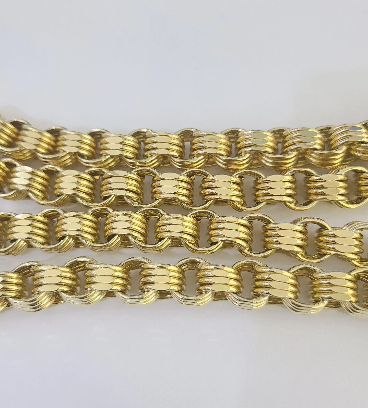 REAL 10k Gold Byzantine Chain Necklace Lobster Clasp 10mm 20"22" 24" 26" 28" 30" - Image 4