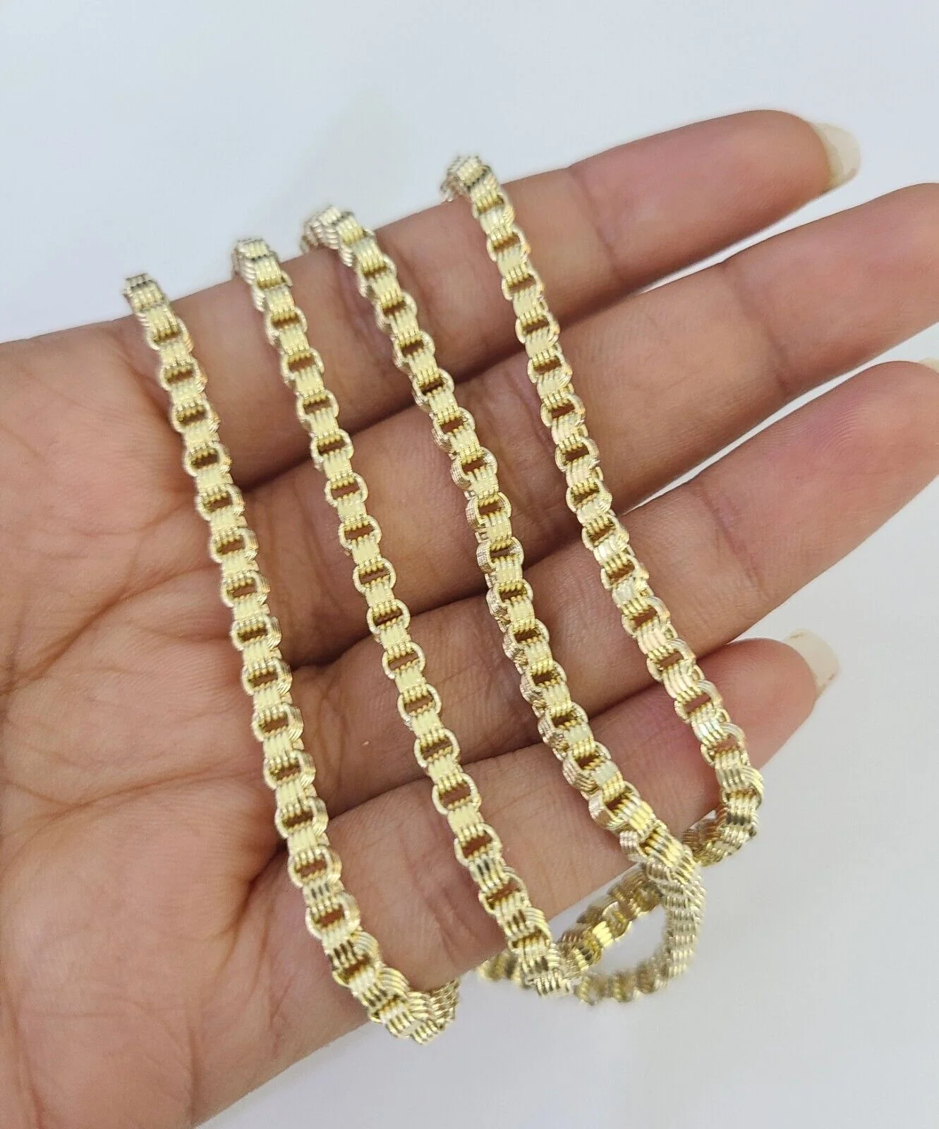 REAL 10k Gold Byzantine Chain Necklace Lobster Clasp 3mm 20" 22" 24" 26" 28" 30" - Image 2