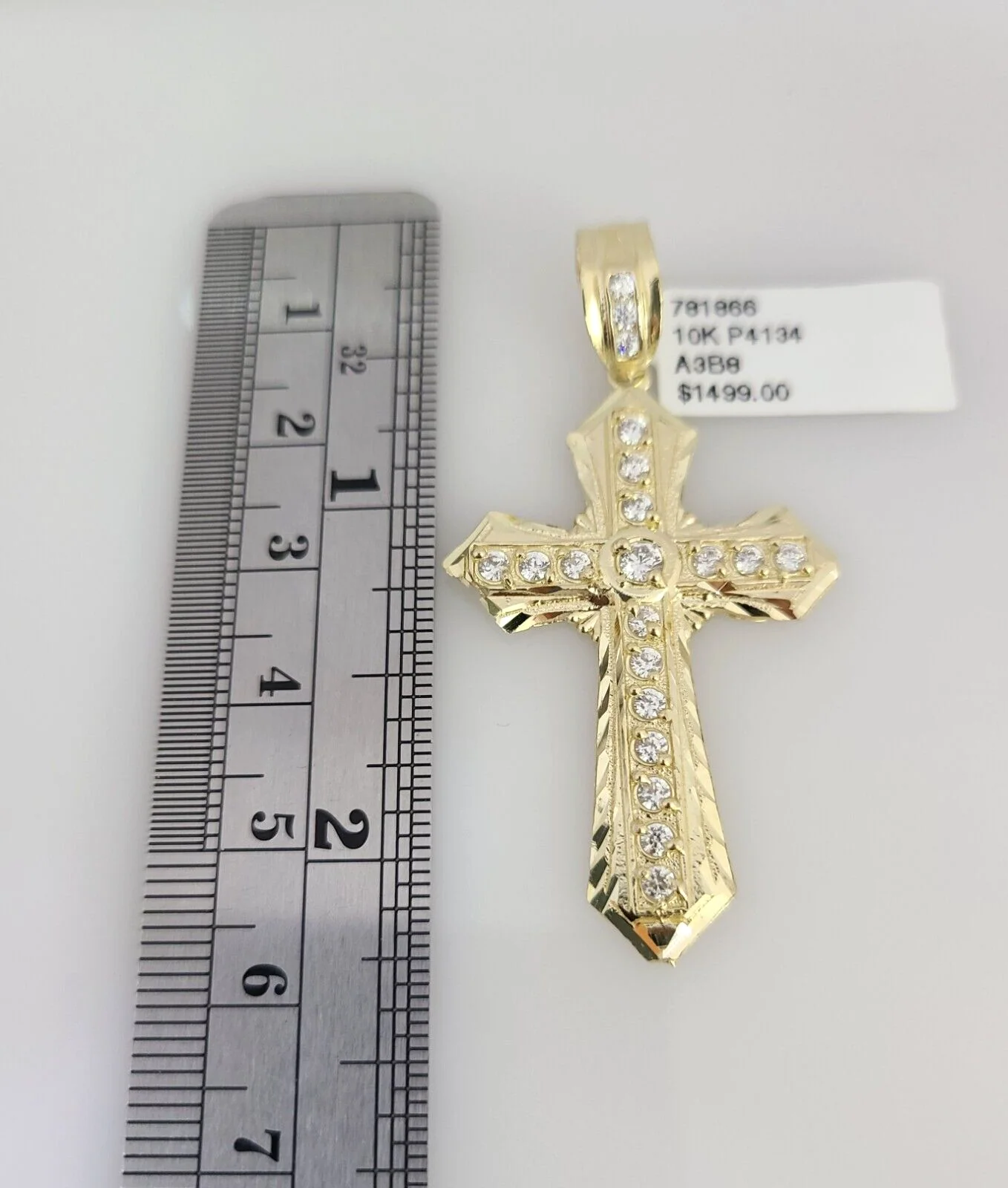 Real 10k Gold Byzantine Necklace Cross Charm SET Chain 20-30" 3mm Pendant - Image 3