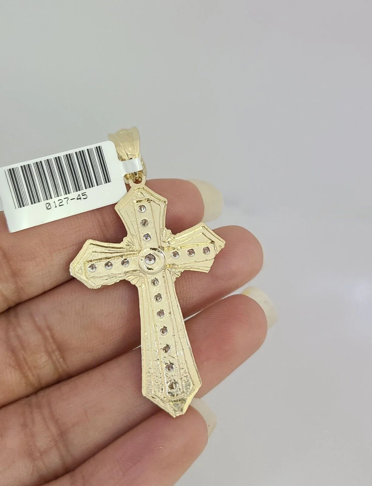 Real 10k Gold Byzantine Necklace Cross Charm SET Chain 20-30" 3mm Pendant - Image 6