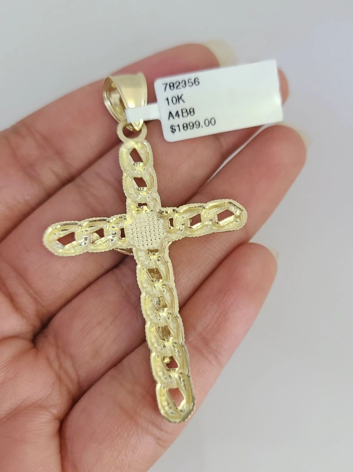 Real 10k Gold Byzantine Necklace Cross Pendant SET Chain 20-30" 3mm - Image 7