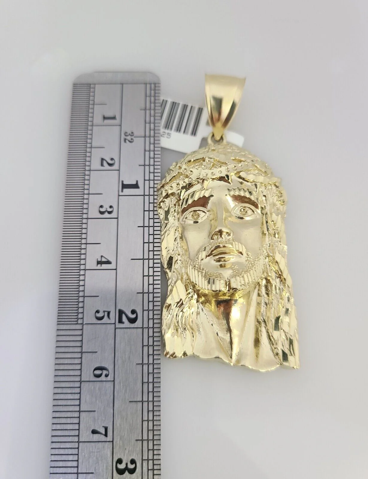 Real 10k Gold Byzantine Necklace Jesus Head Charm SET Chain 20"-30" 3mm Pendant - Image 3