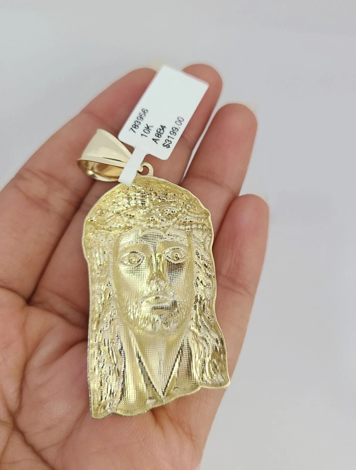 Real 10k Gold Byzantine Necklace Jesus Head Charm SET Chain 20"-30" 3mm Pendant - Image 6