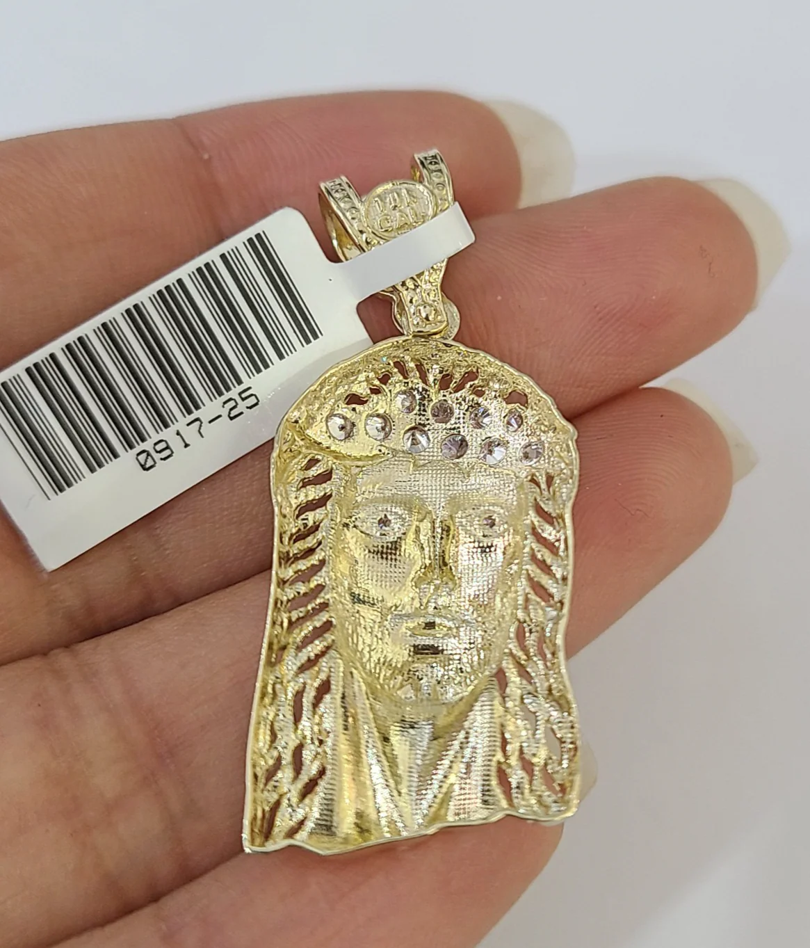 Real 10k Gold Byzantine Necklace Jesus Head Pendant Charm SET Chain 20"-30" 4mm - Image 6