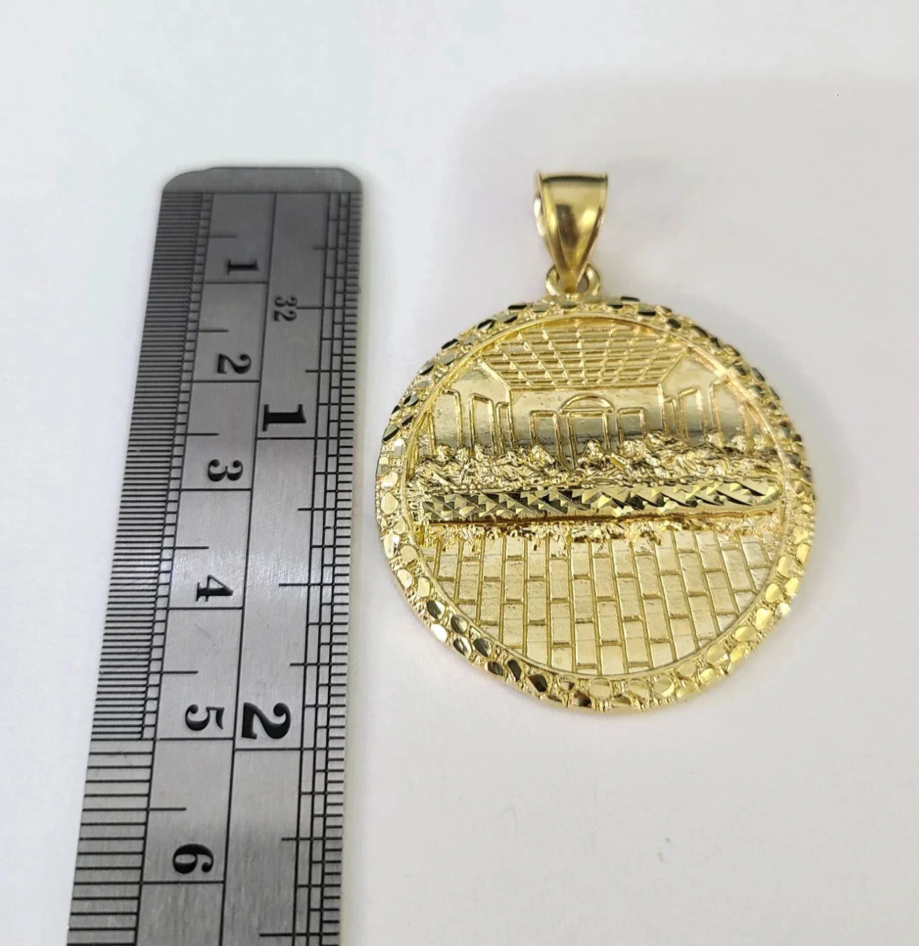 Real 10k Gold Byzantine Necklace Last Supper Nugget 20"-30" 3mm Pendant SET - Image 5