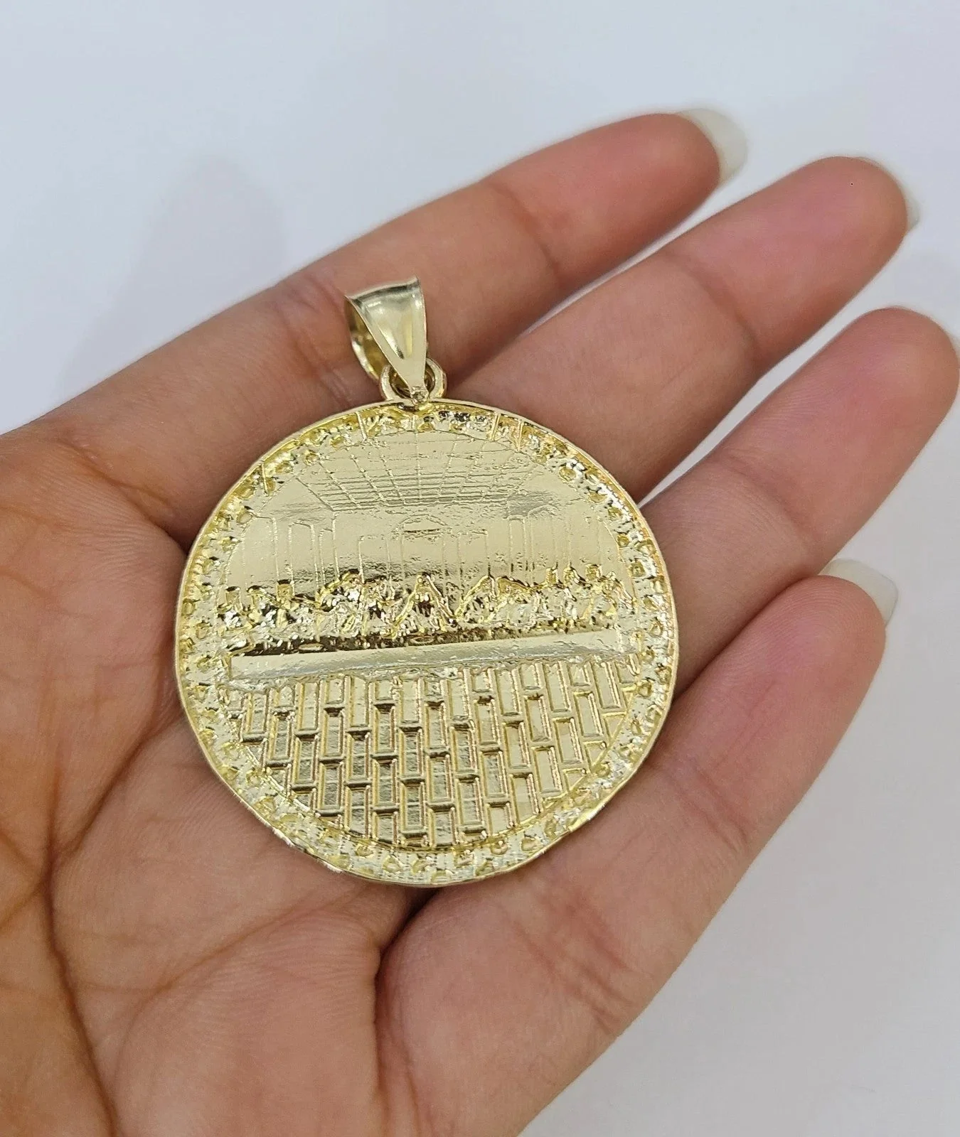 Real 10k Gold Byzantine Necklace Last Supper Nugget 20"-30" 3mm Pendant SET - Image 7