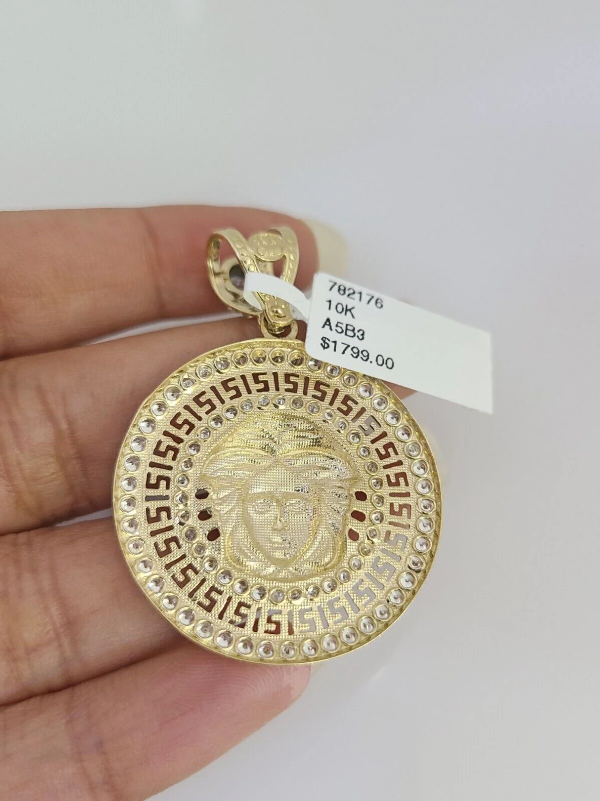 Real 10k Gold Byzantine Necklace Medusa Head Charm SET Chain 20-30" 3mm Pendant - Image 7
