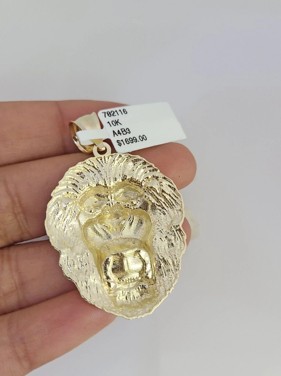 Real 10k Gold Byzantine Necklace Roaring Lion Charm SET Chain 20-30" 3mm Pendant - Image 7