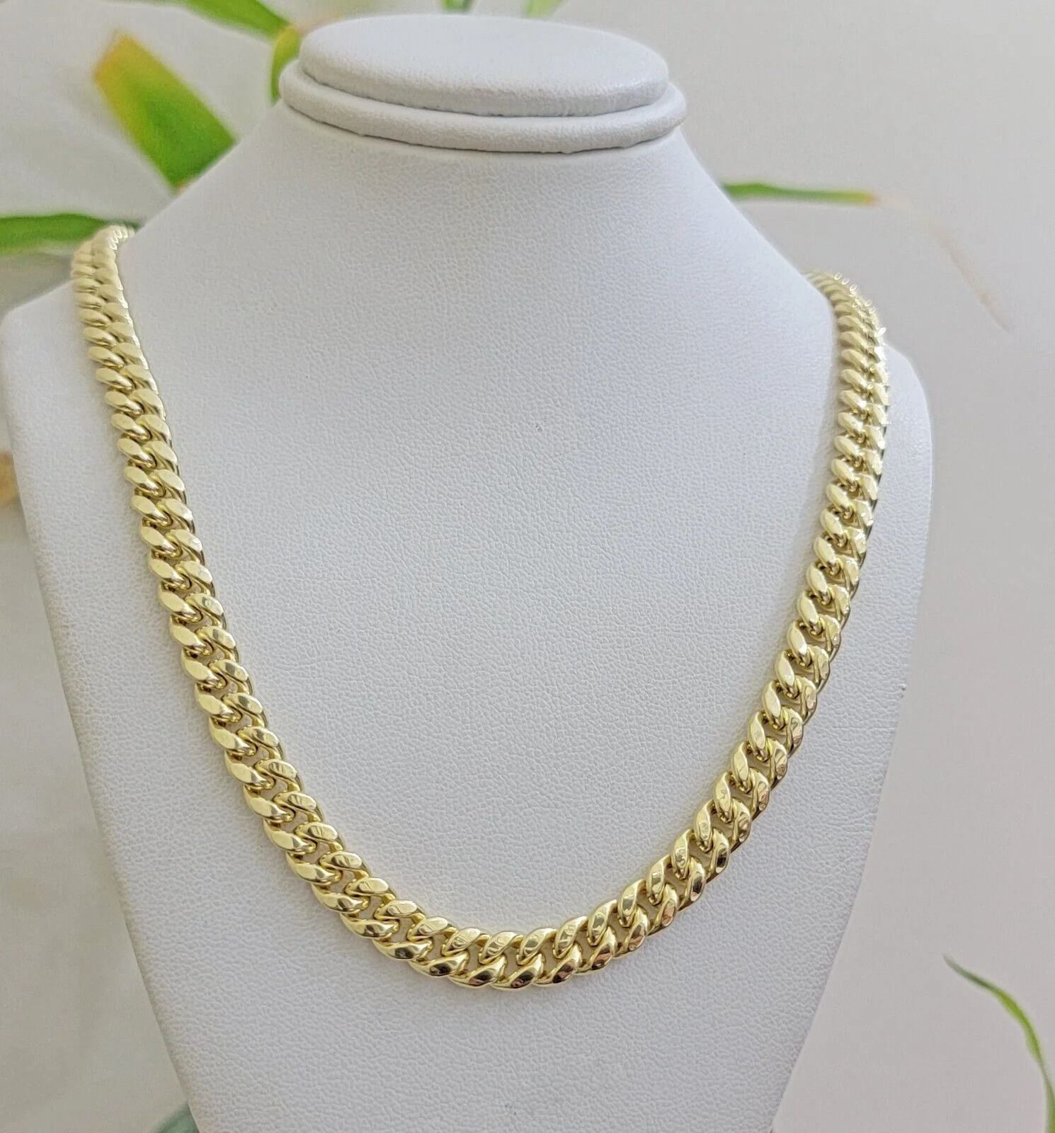 Real 10k Gold Chain 7mm 22 Inch Miami Cuban Link Box Clasp Mens 10kt Yellow Gold - Image 5