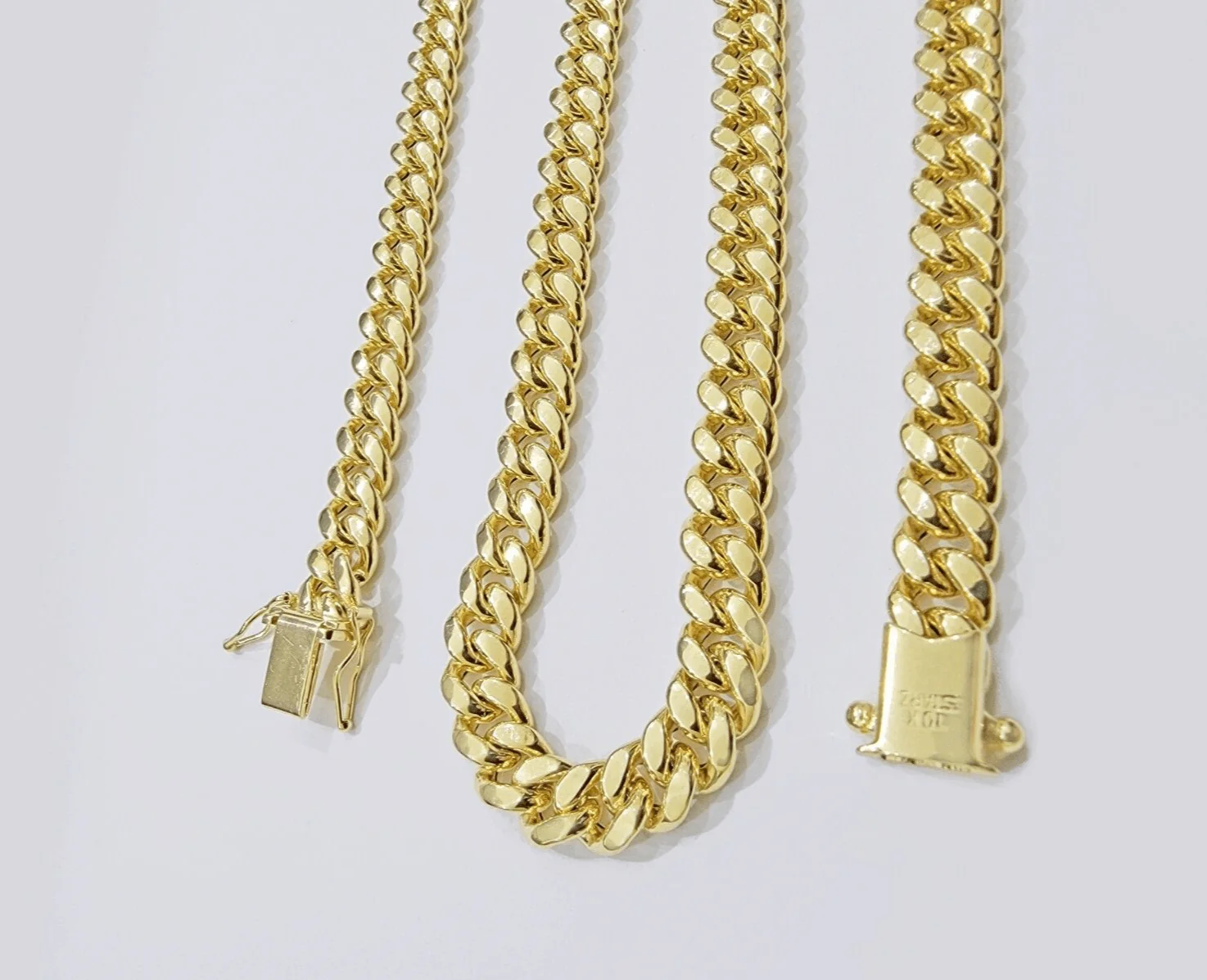 Real 10k Gold Chain 7mm 24 Inch Miami Cuban Link Box Clasp Mens 10kt Yellow Gold - Image 10