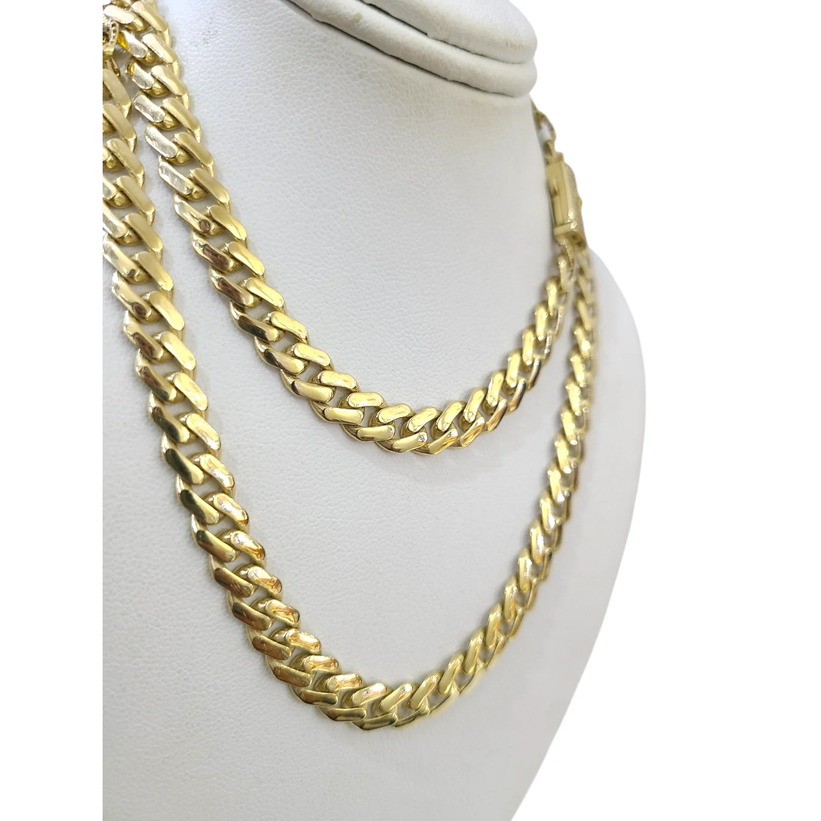 Real 10k Gold Chain 7mm Monaco Cuban Link Necklace 24'' Men's 10kt Yellow Gold - Image 3