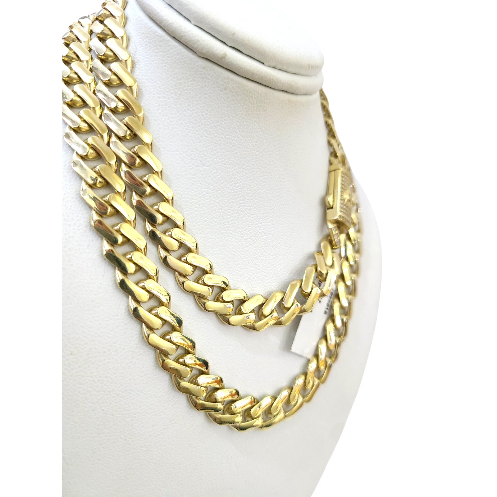 Real 10k Gold Chain 9mm Monaco Cuban Link Necklace 24'' Men's 10kt Yellow Gold - Image 2