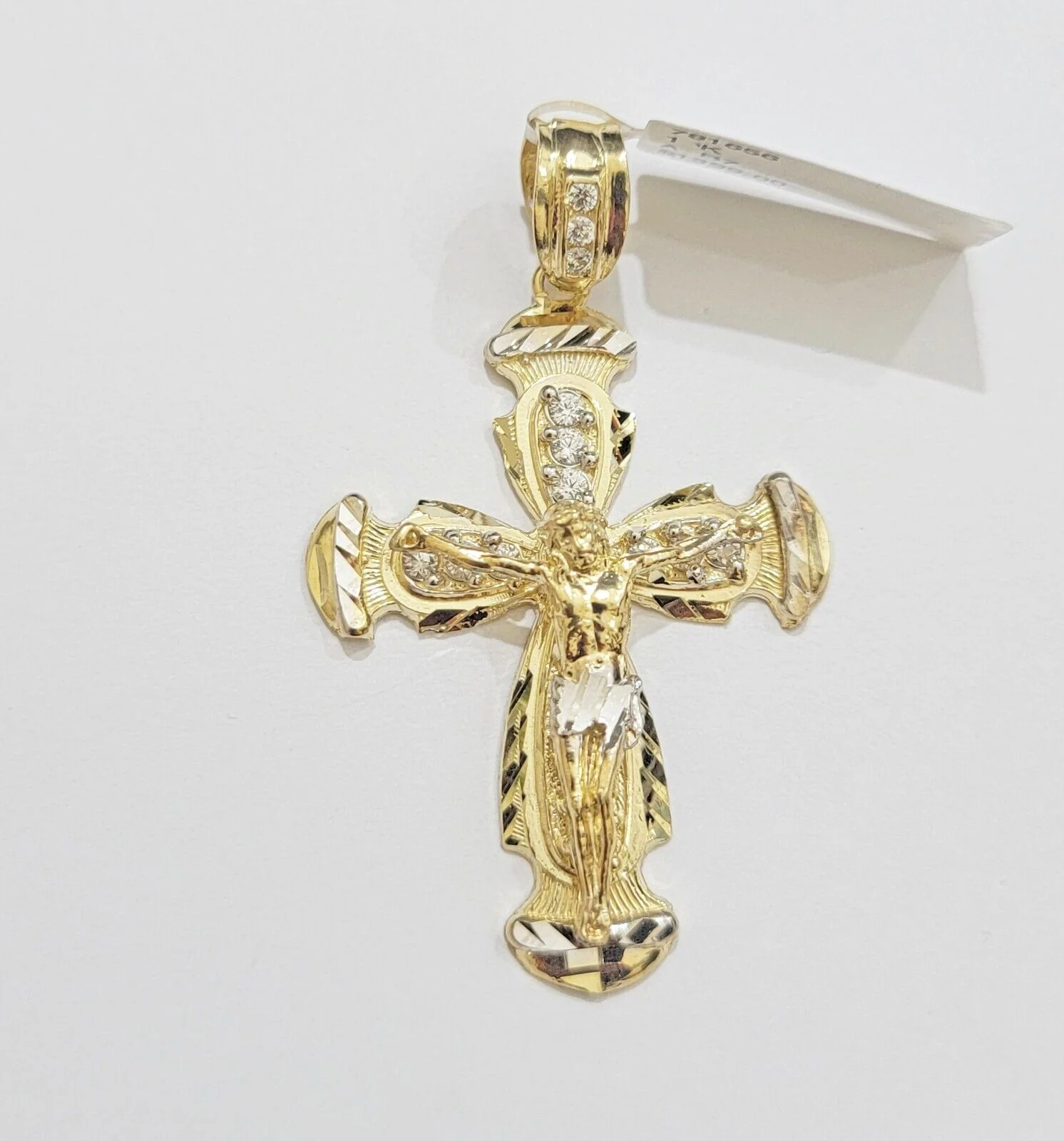 Real 10k Gold Chain Charm Set Jesus Cross Pendant Rope Necklace 5mm 18"-28" Mens - Image 4