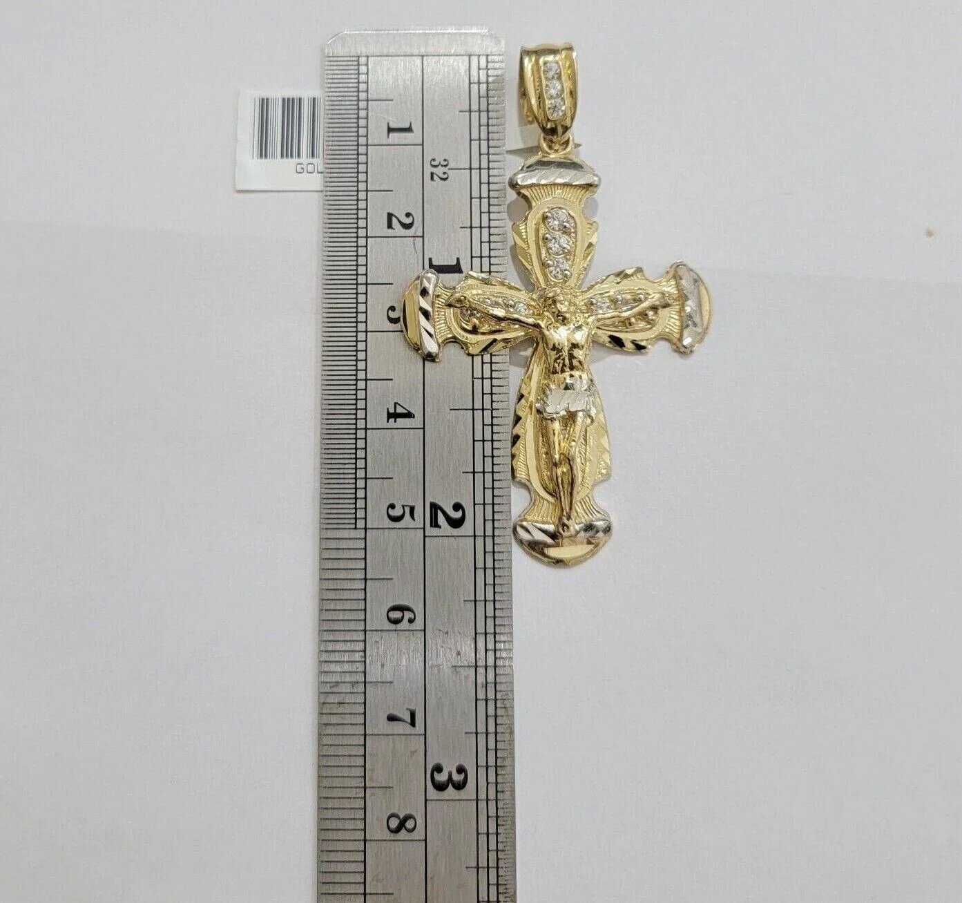 Real 10k Gold Chain Charm Set Jesus Cross Pendant Rope Necklace 5mm 18"-28" Mens - Image 8