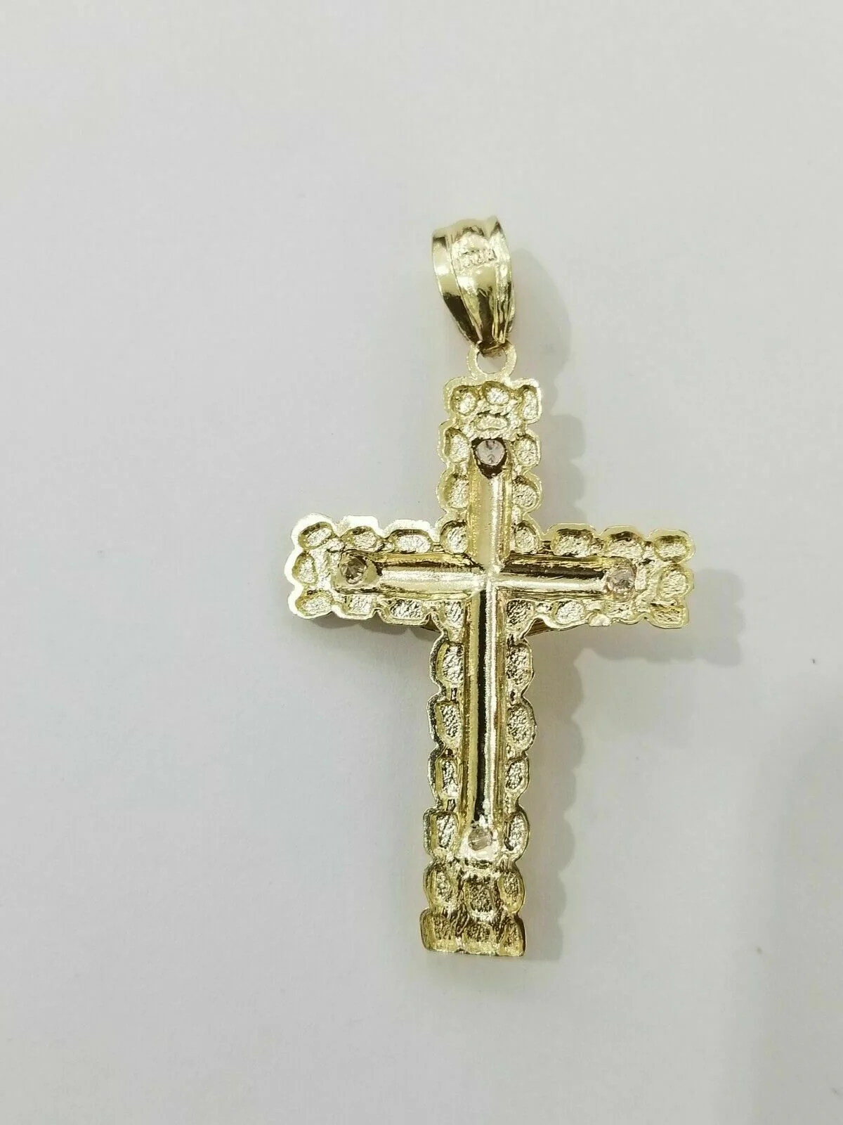 Real 10k Gold Chain Cross SET Miami Cuban Link Necklace 6mm 24" 26" 28" Crucifix - Image 9