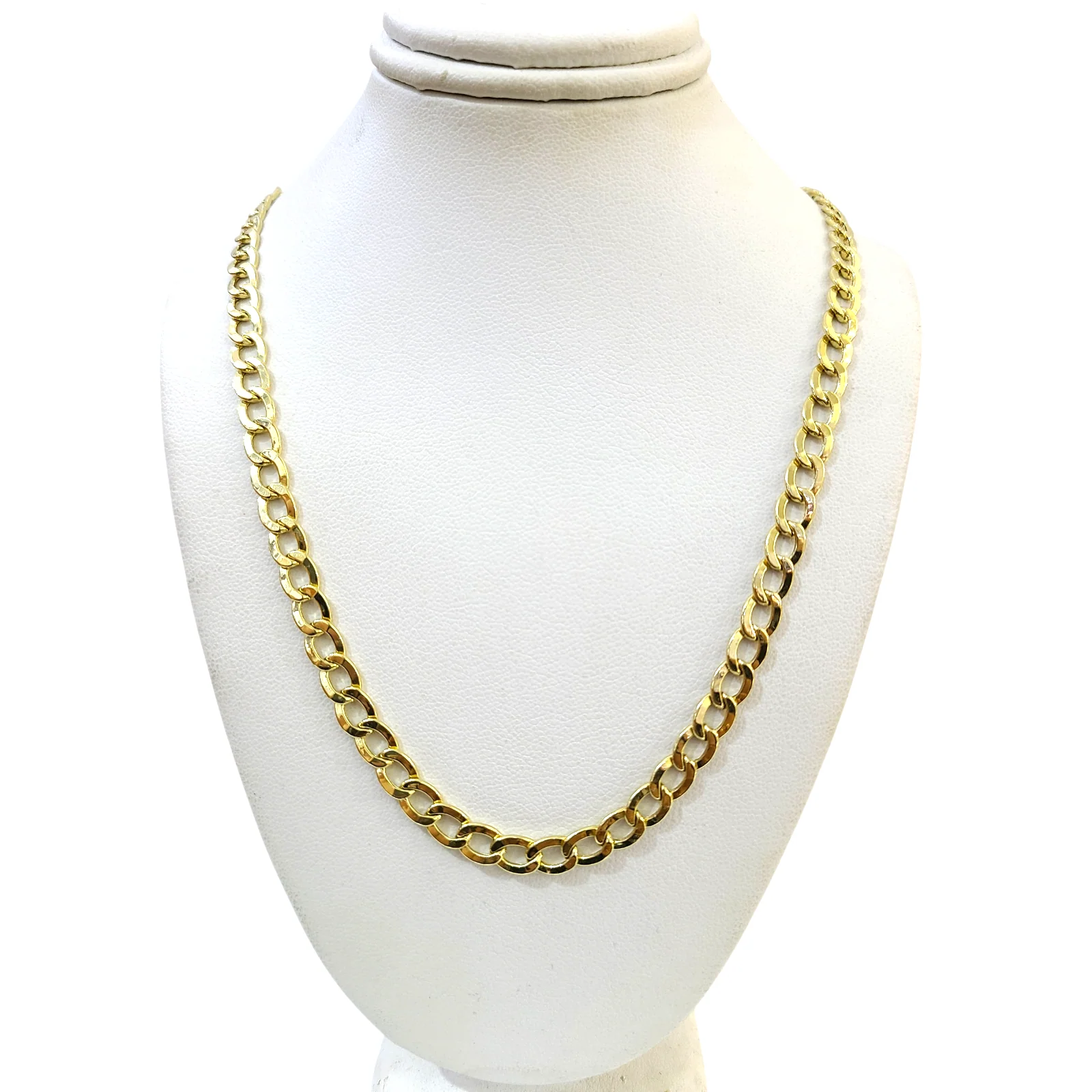 Real 10k Gold Chain Cuban Curb Link 20 Inch 5.5mm 10kt Yellow Gold Necklace - Image 2