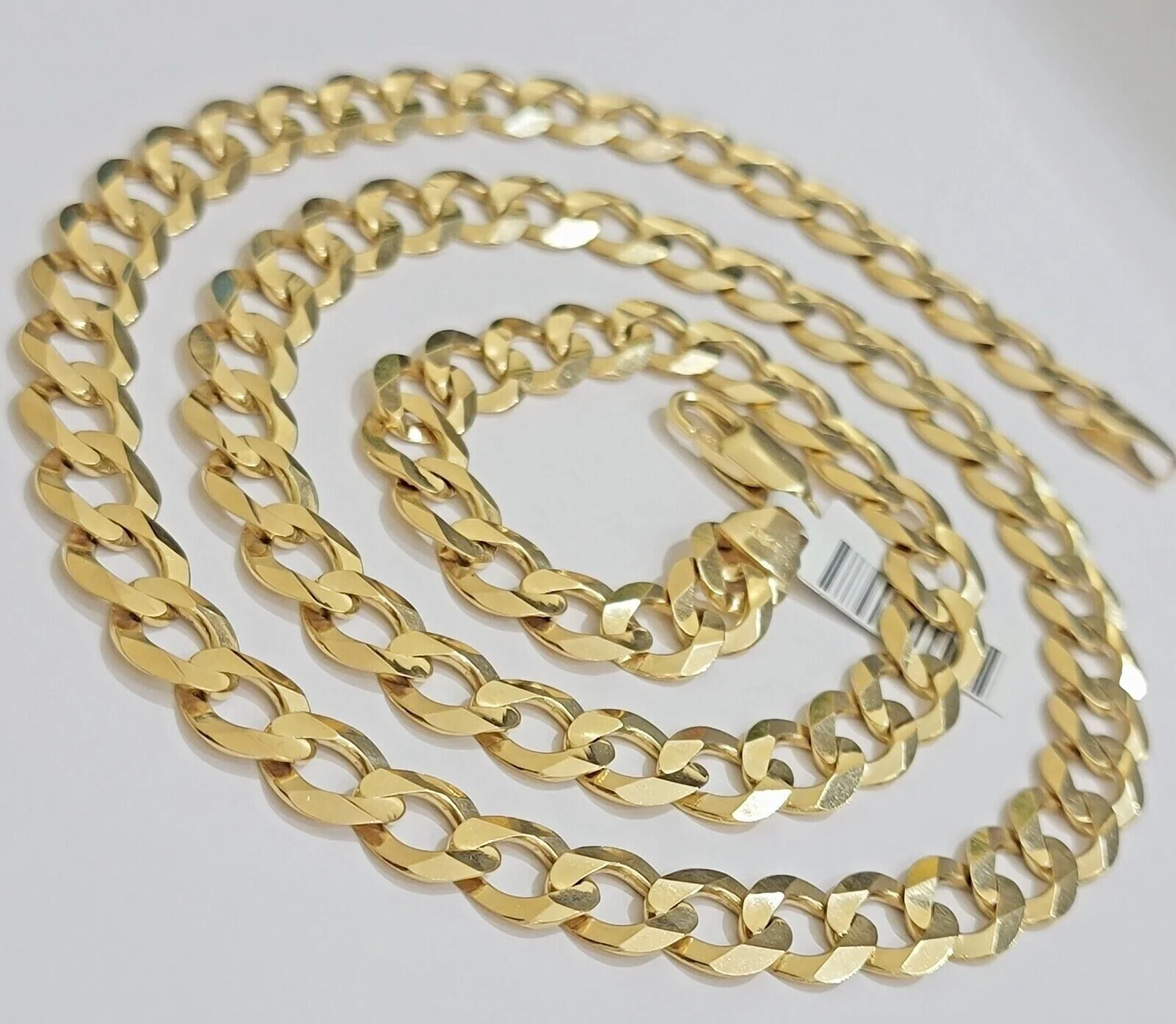 Real 10k Gold Chain Cuban Curb Link 24 Inch 10mm Solid 10kt Yellow Gold Necklace - Image 4