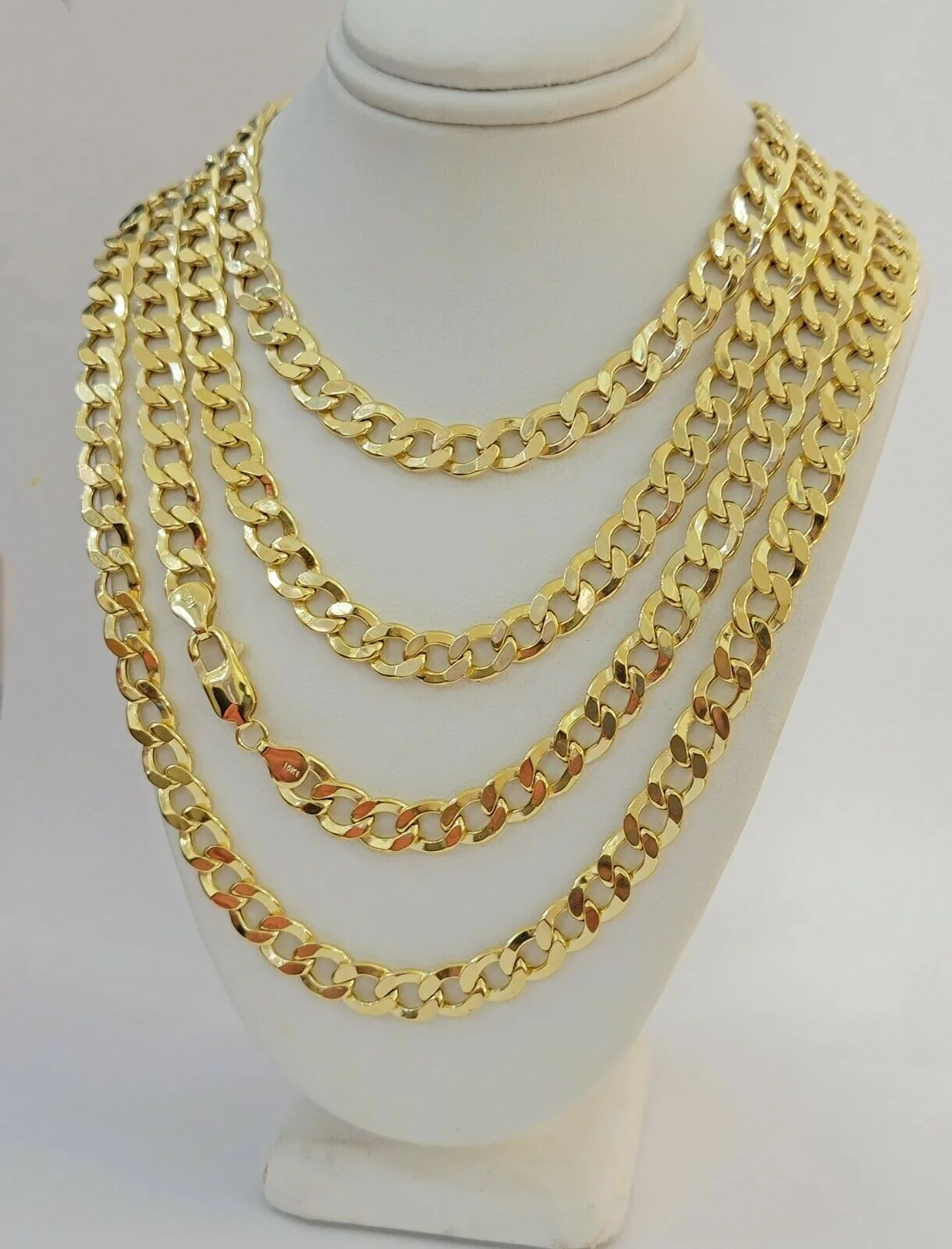 Real 10k Gold Chain Cuban Link 8mm Necklace 20" 22" 24" 26" 28" 30" 10kt Men's - Image 4