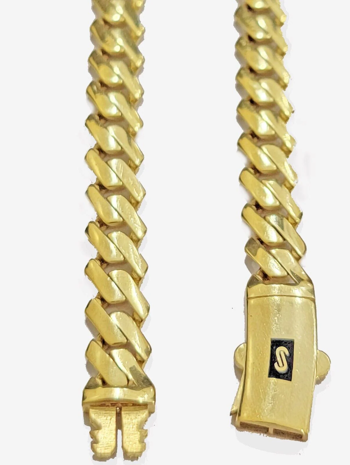 Real 10k Gold chain Cuban Link Monaco necklace 7.5mm 18-24 Inch Box Lock 10KT - Image 5