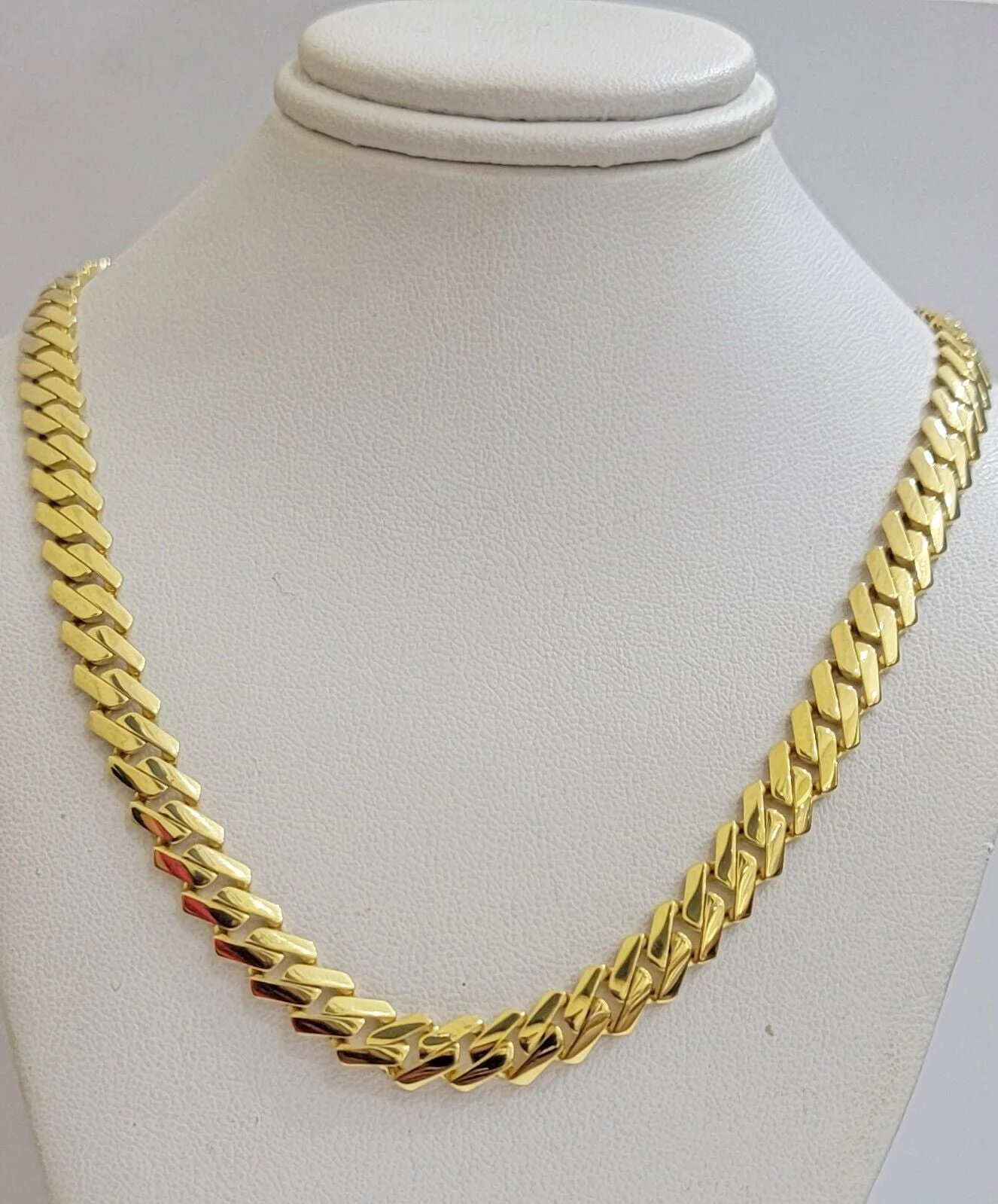 Real 10k Gold chain Cuban Link Monaco necklace 7.5mm 18-24 Inch Box Lock 10KT - Image 7