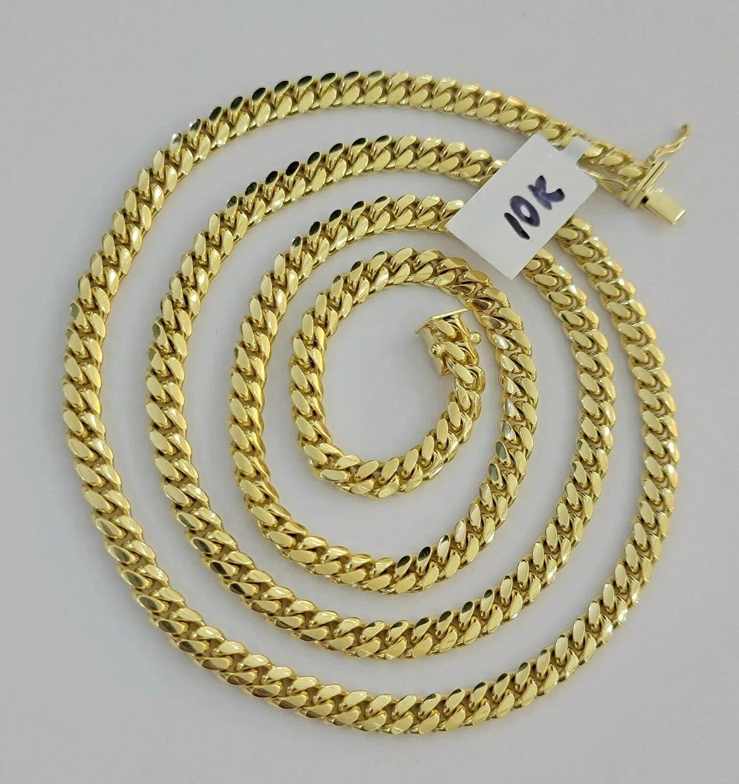 Real 10k Gold Chain Miami Cuban Link 5MM Necklace 18"-24" SOLID 10kt  Men Women - Image 2