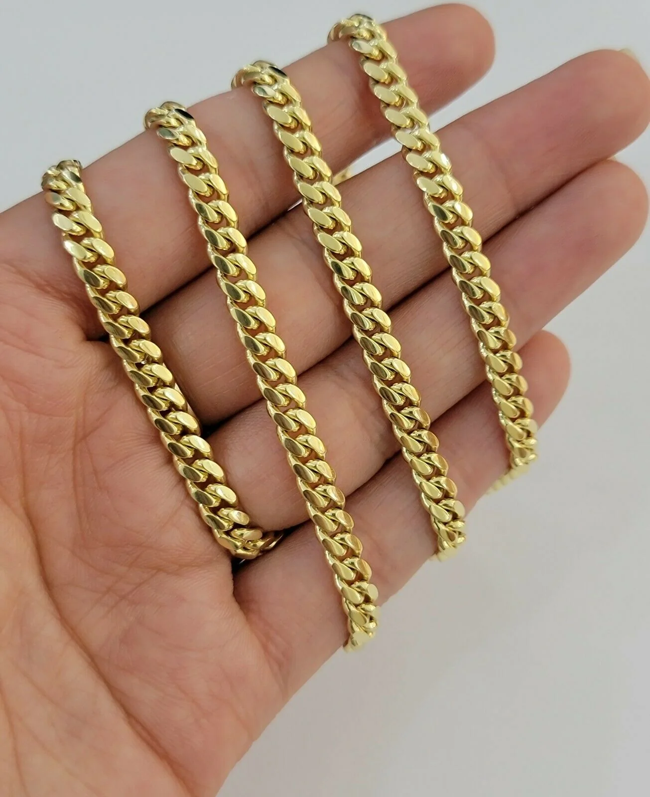 Real 10k Gold Chain Miami Cuban Link 5MM Necklace 18"-24" SOLID 10kt  Men Women - Image 5