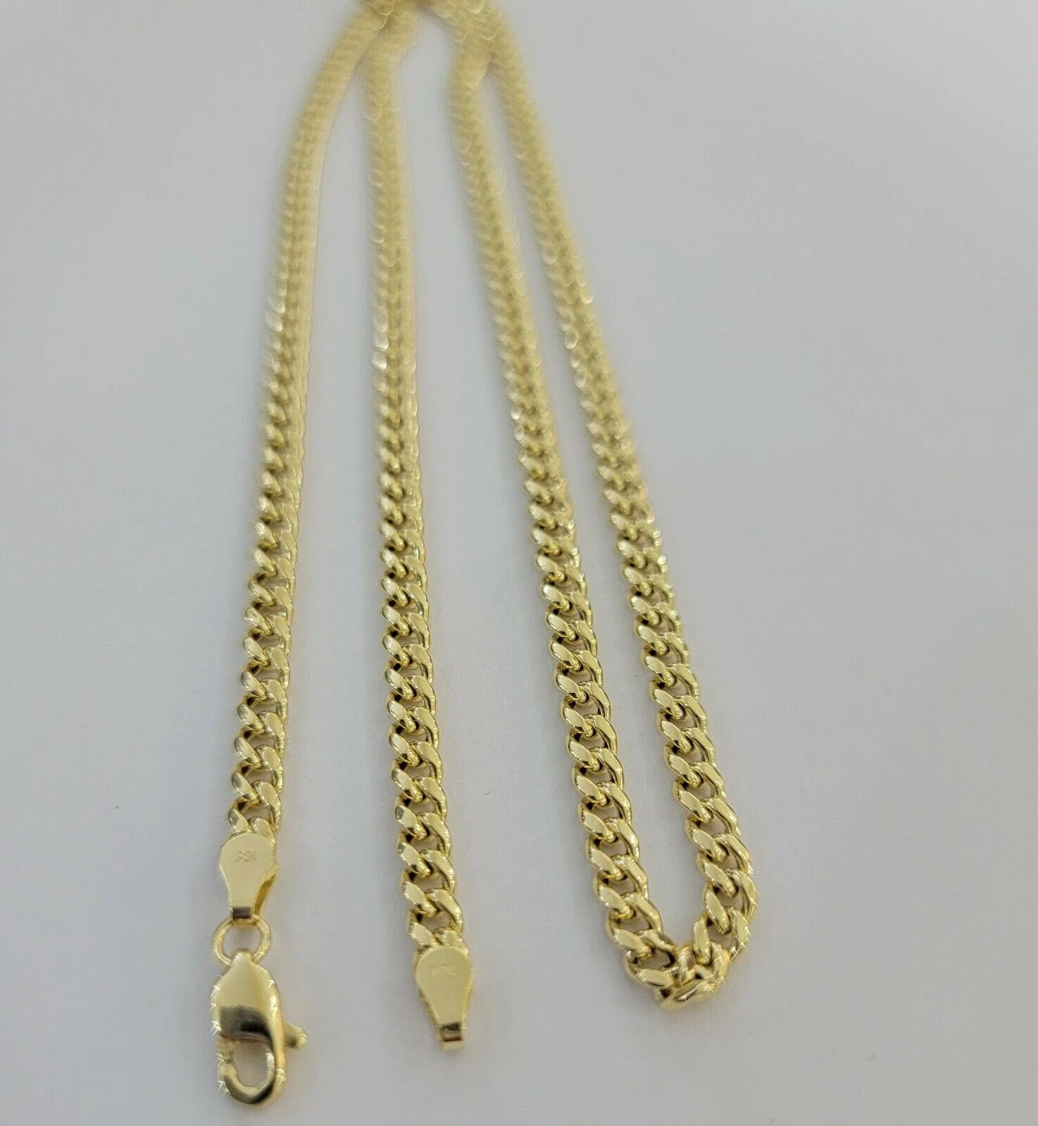 Real 10k Gold Chain Miami Cuban Link Necklace 18" 20" 22" 24" 26" 3.5mm 10kt Oro - Image 3