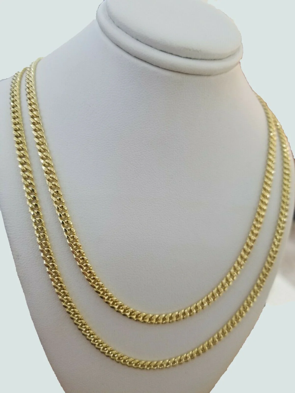 Real 10k Gold Chain Miami Cuban Link Necklace 18" 20" 22" 24" 26" 3.5mm 10kt Oro - Image 7