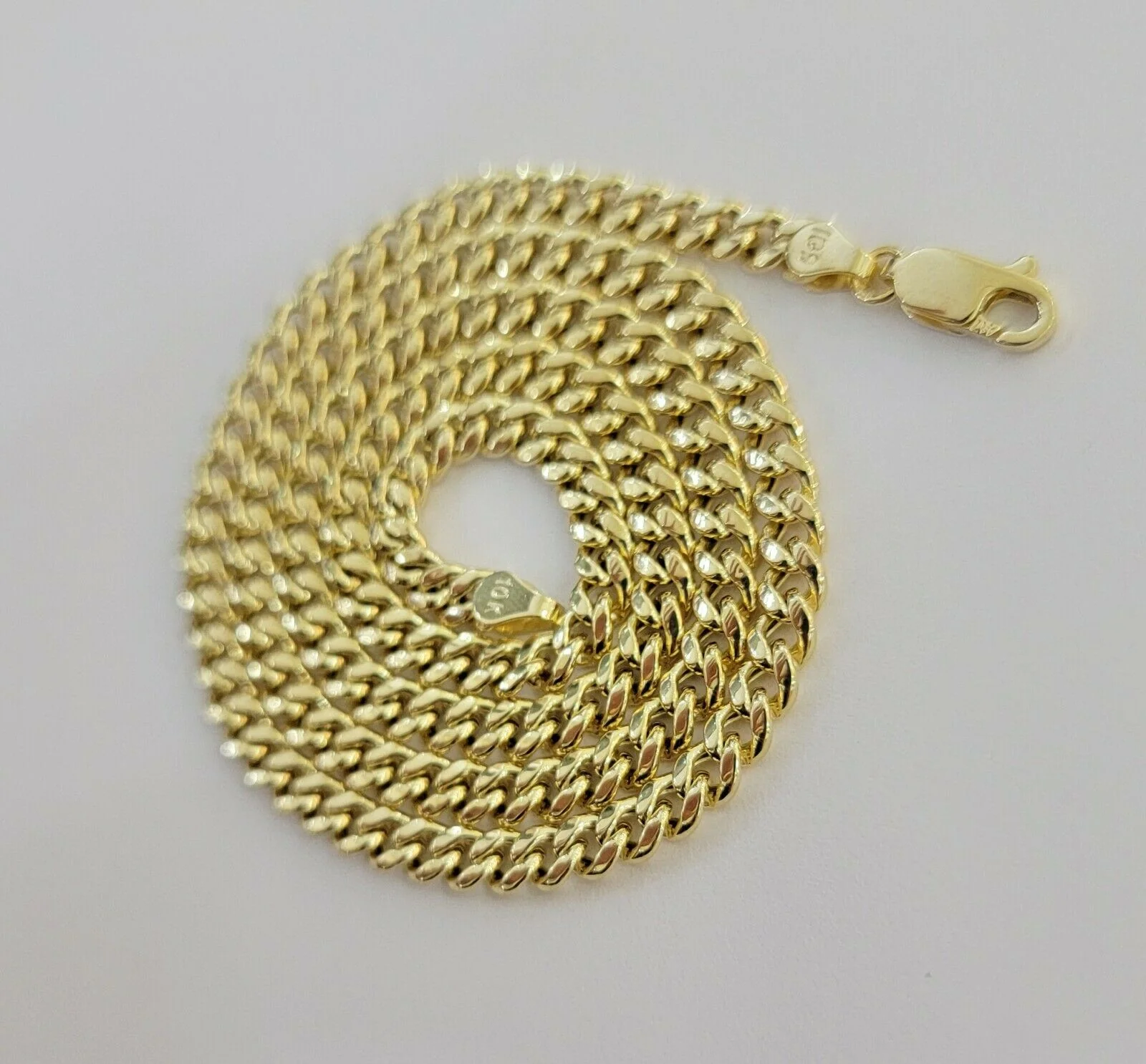 Real 10k Gold Chain Miami Cuban Link Necklace 18" 20" 22" 24" 26" 4.5mm 10kt Oro - Image 11