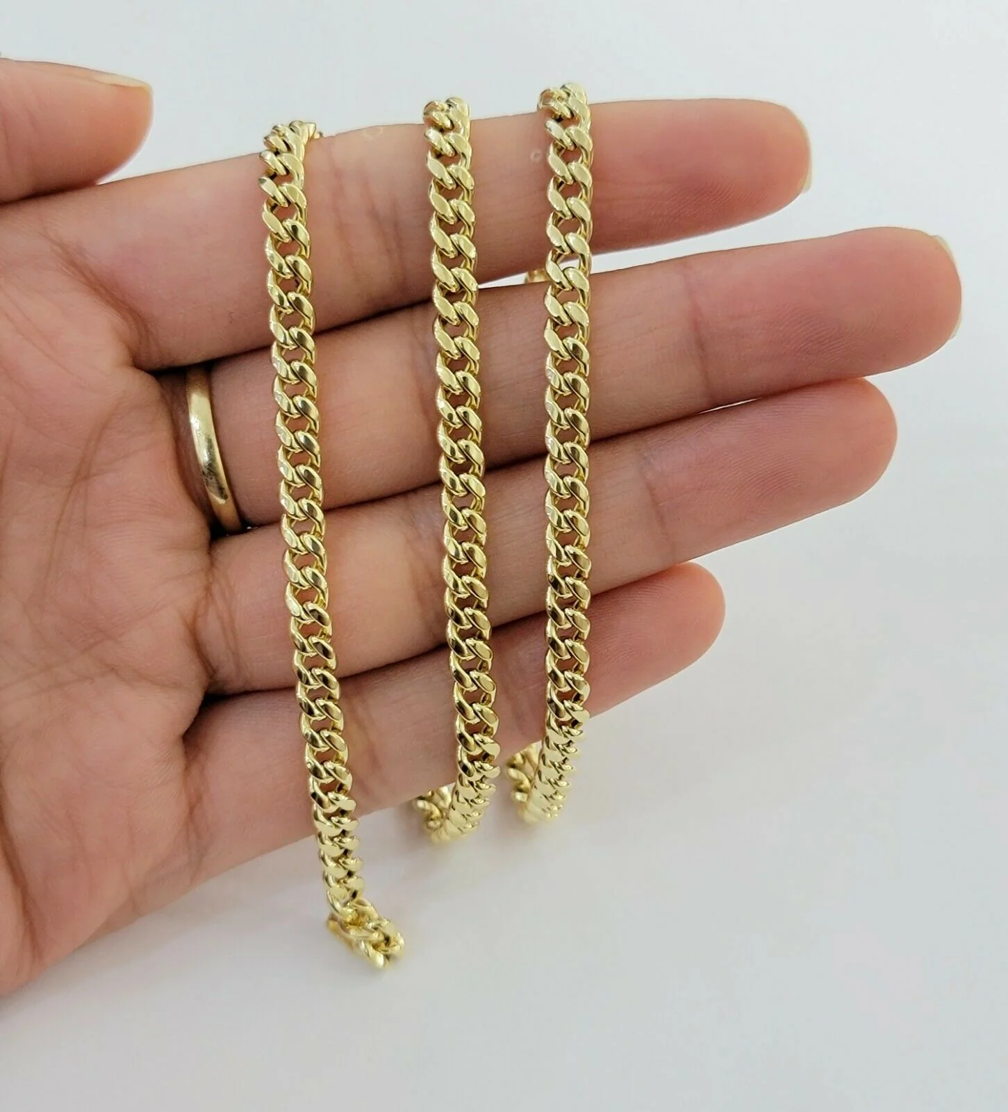 Real 10k Gold Chain Miami Cuban Link Necklace 18" 20" 22" 24" 26" 4.5mm 10kt Oro - Image 6