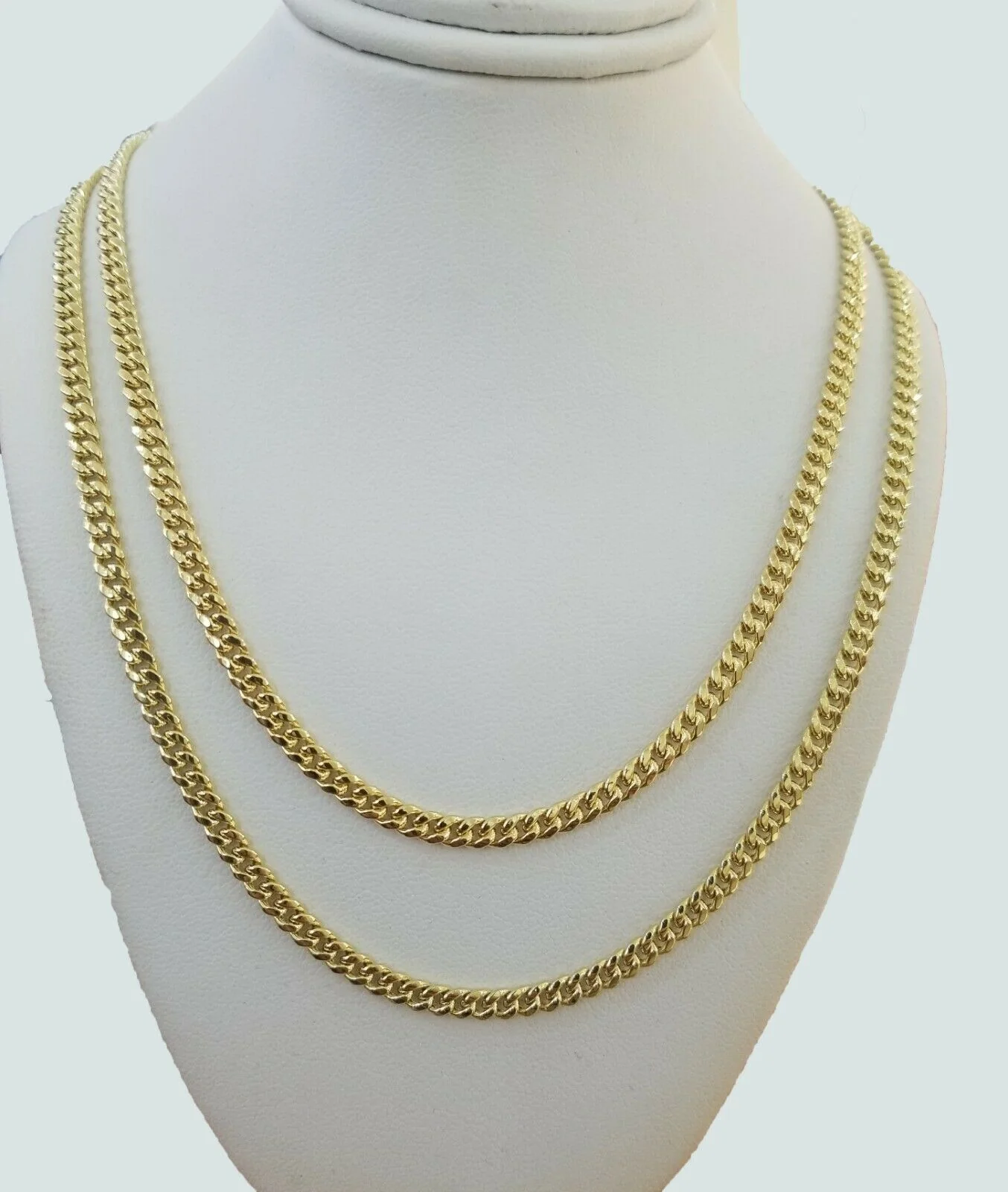 Real 10k Gold Chain Miami Cuban Link Necklace 18" 20" 22" 24" 26" 4.5mm 10kt Oro - Image 7