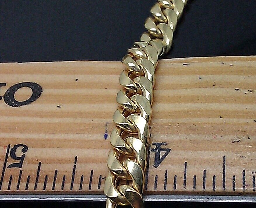 Real 10k Gold Chain Miami Cuban Link Necklace 7mm 18 Inch Box Lock Men Women 10k - Image 4