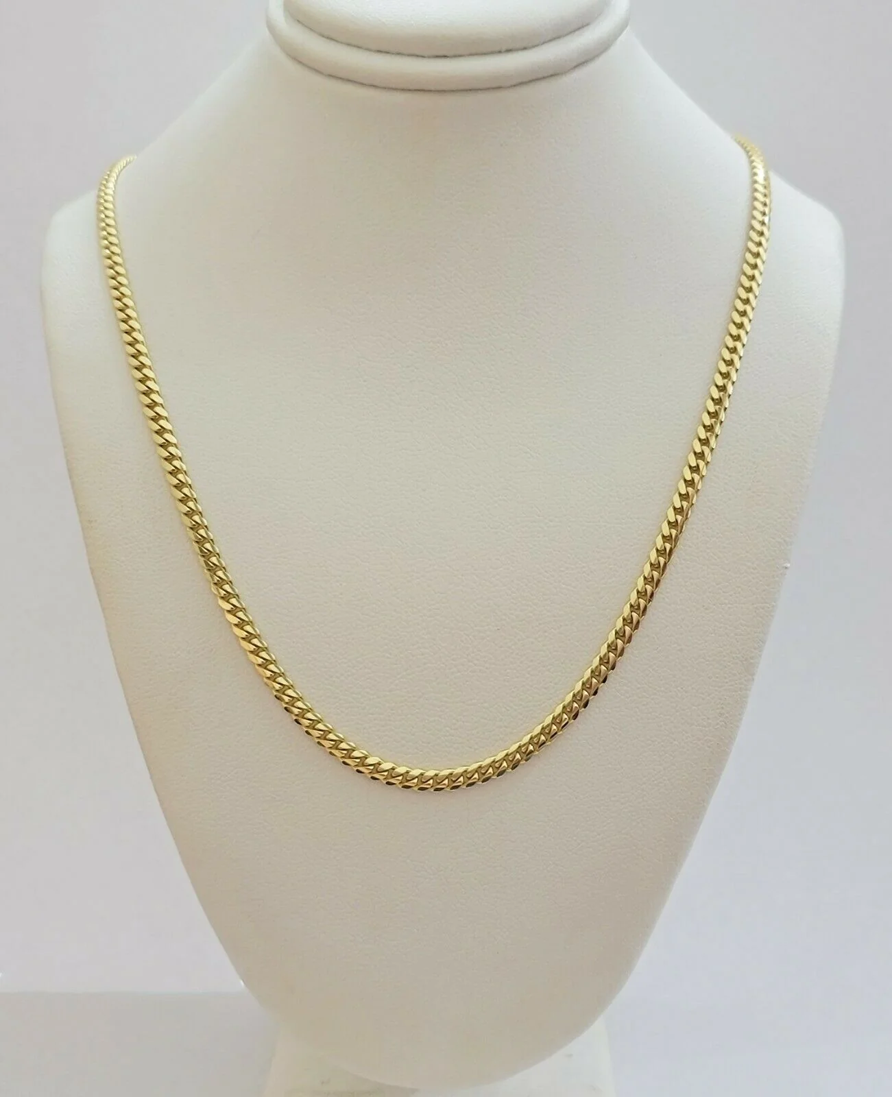 Real 10k Gold Chain Miami Cuban Solid Link Necklace 20" 22" 24" Inch 3mm 10KT - Image 5