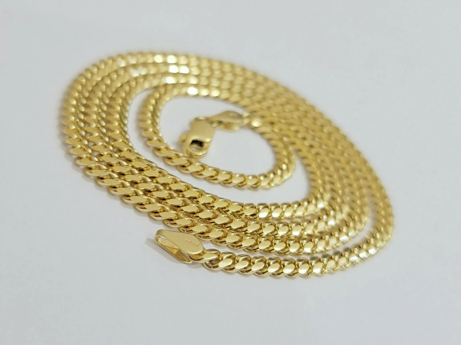 Real 10k Gold Chain Miami Cuban Solid Link Necklace 20" 22" 24" Inch 3mm 10KT - Image 6