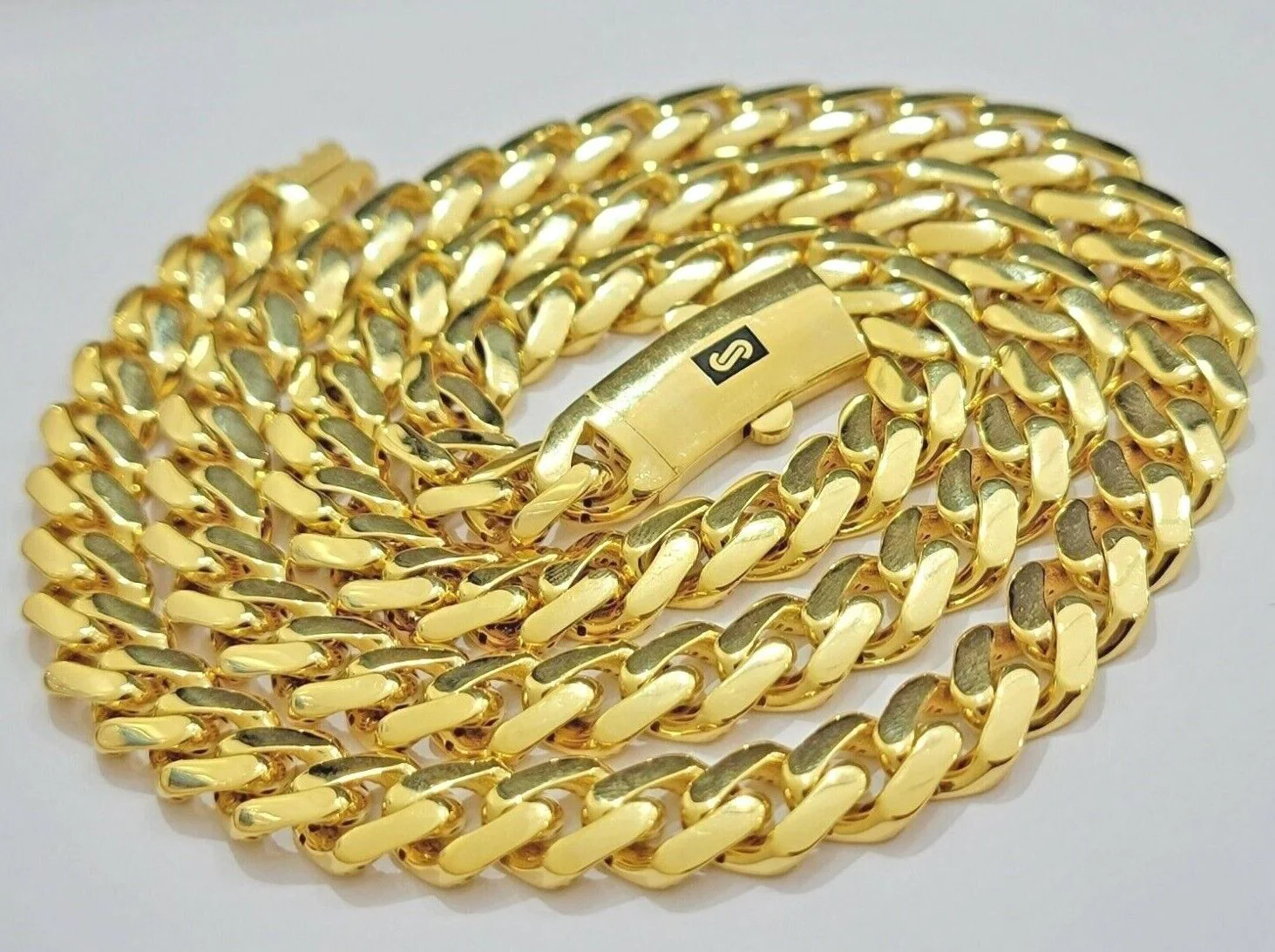 Real 10k Gold Chain Monaco Necklace Cuban Royal Link 8.5 mm 22" Inch Plain ,10KT - Image 3