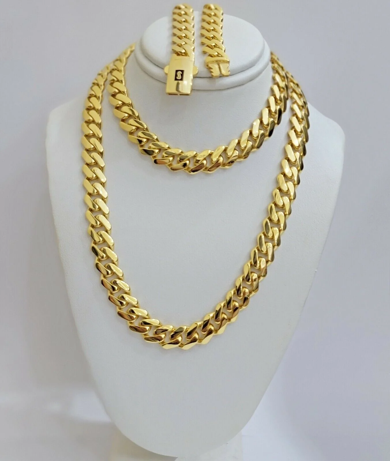 Real 10k Gold Chain Monaco Necklace Cuban Royal Link 8.5 mm 22" Inch Plain ,10KT - Image 4