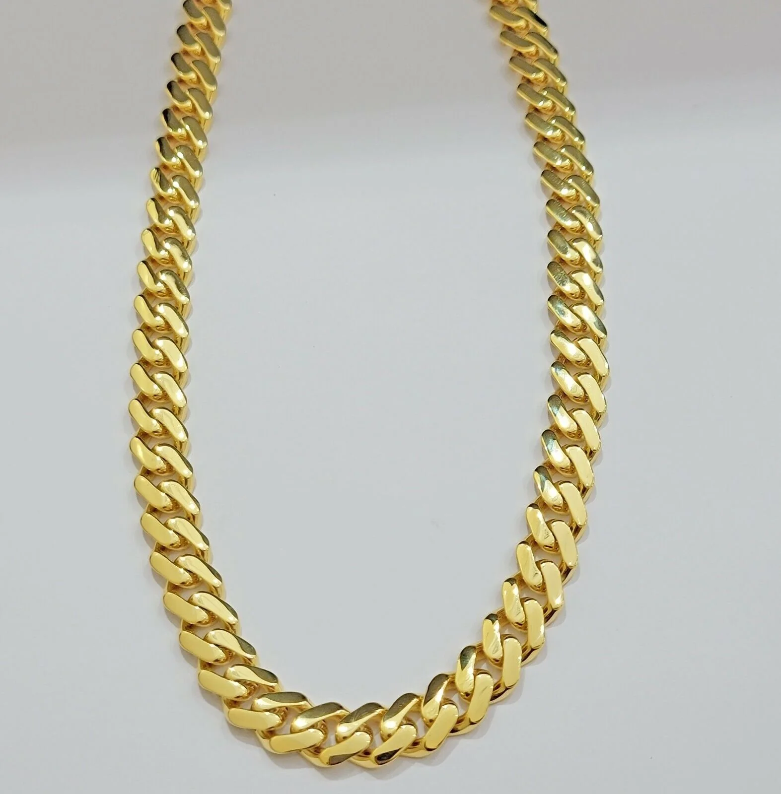 Real 10k Gold Chain Monaco Necklace Cuban Royal Link 8.5 mm 22" Inch Plain ,10KT - Image 5