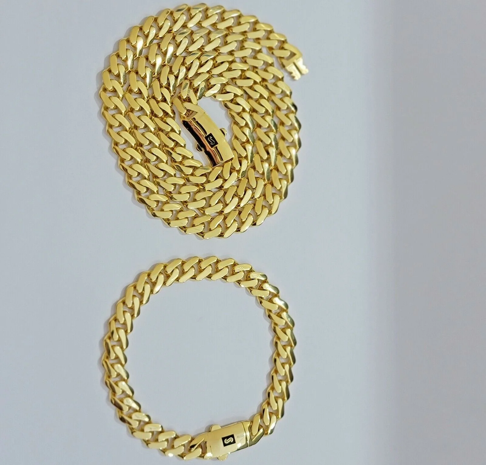 Real 10k Gold Chain Monaco Necklace Cuban Royal Link 8.5 mm 22" Inch Plain ,10KT - Image 7