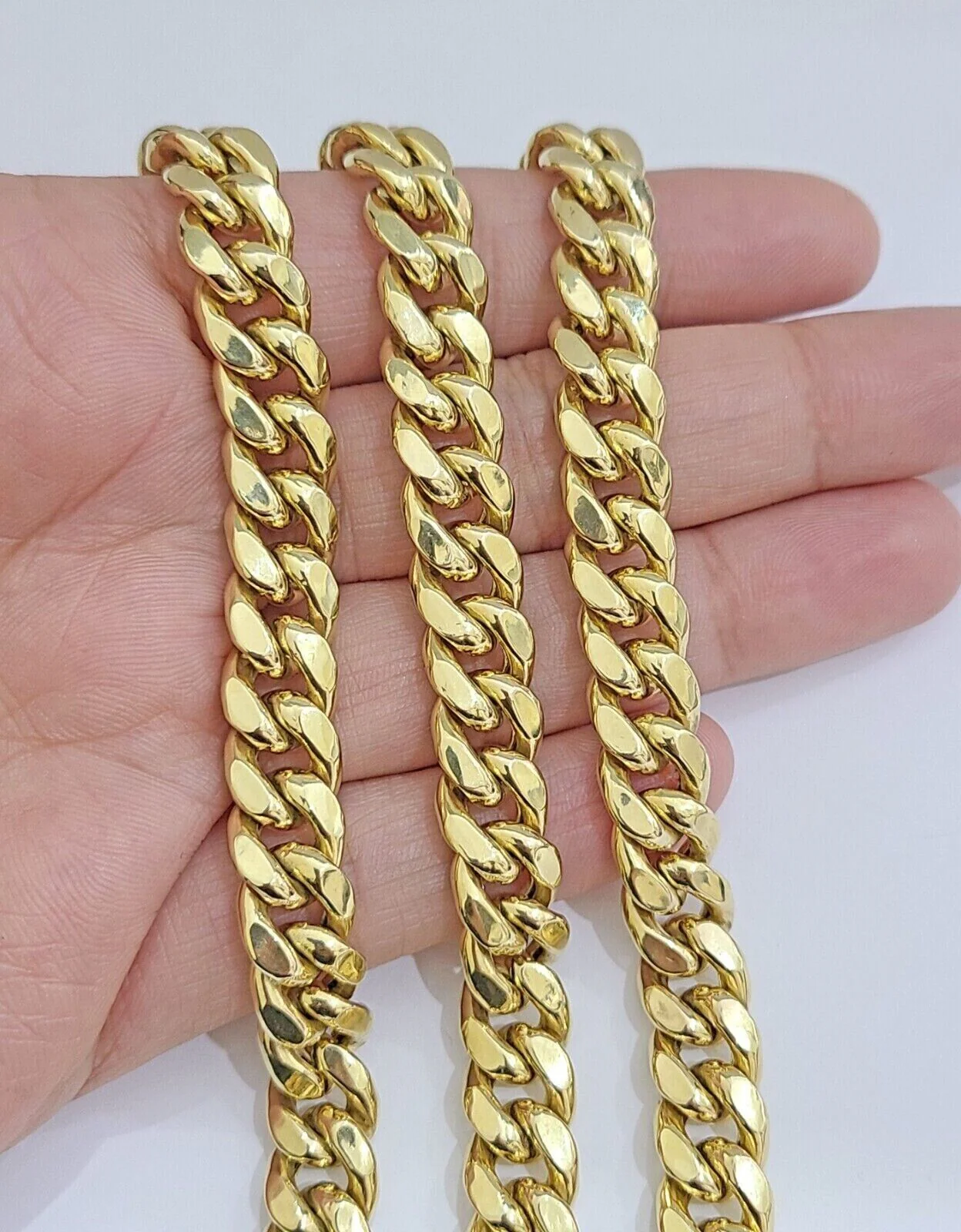 Real 10k Gold Chain Necklace 9mm 28 Inch Miami Cuban Link Strong Men's 10KT Gold - Image 7